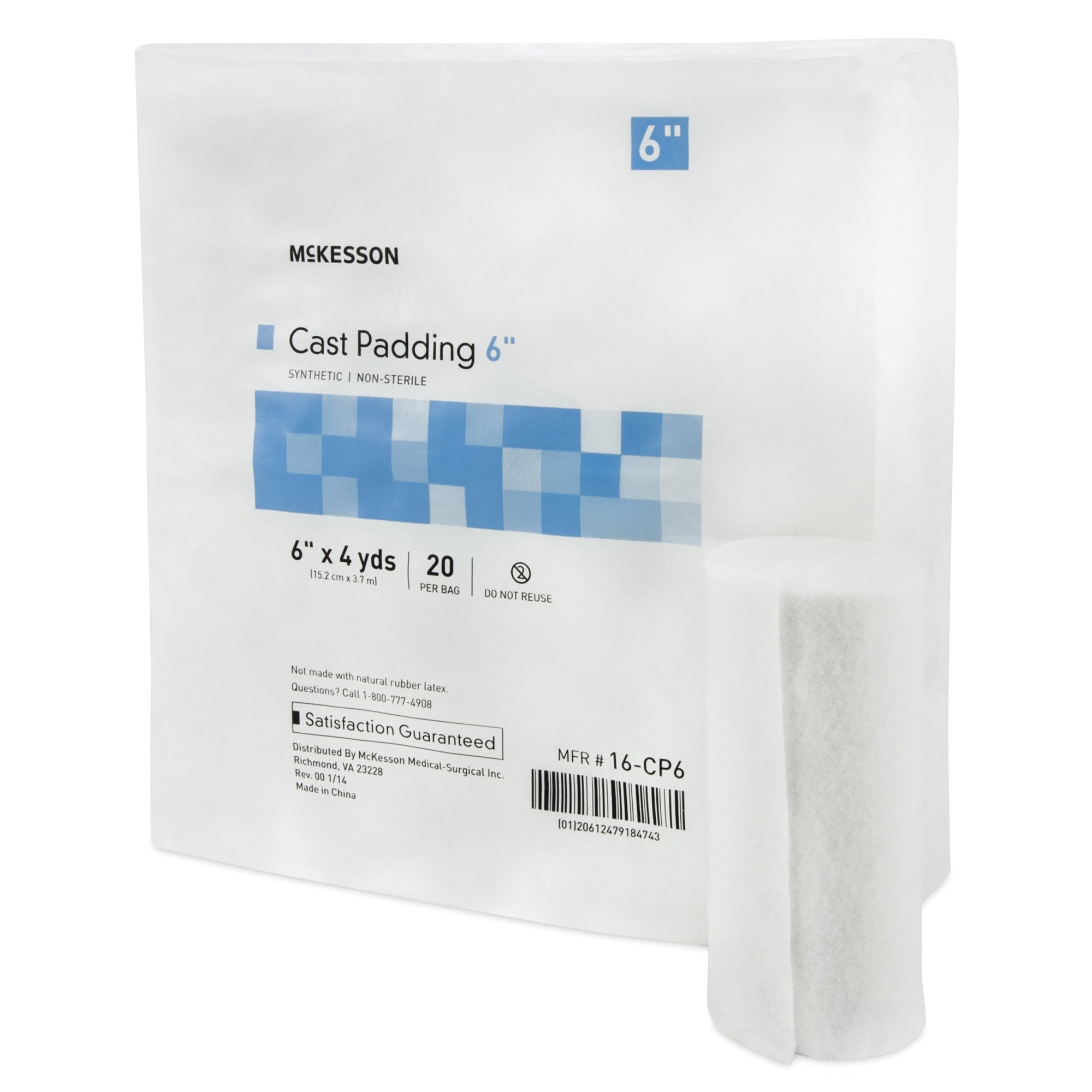 McKesson Brand 16-CP6 - McKesson White Polyester Cast Padding, 6 Inch x 4 Yard - 20/Bag, 80/Case