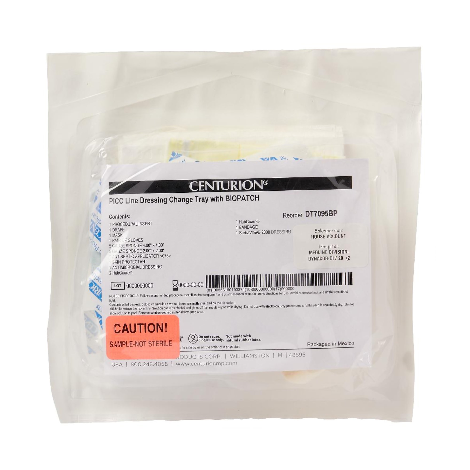 Medline - DT7095BP Centurion PICC Line Dressing Change Trays with Bipoatch