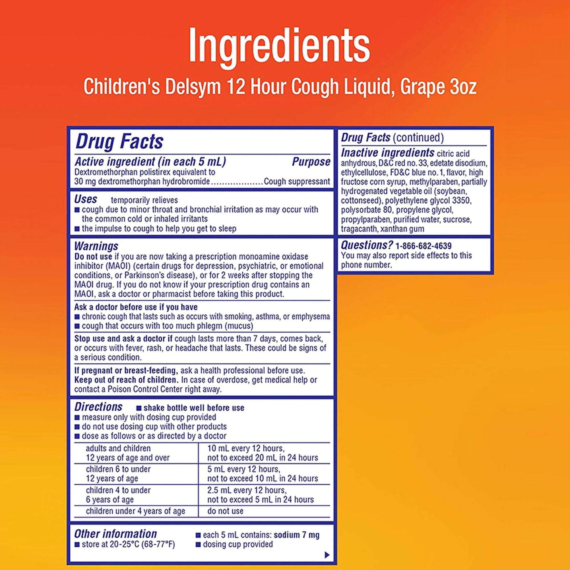 Reckitt Benckiser 63824017263 - Delsym® Dextromethorphan HBr Cold and Cough Relief - 1/Each