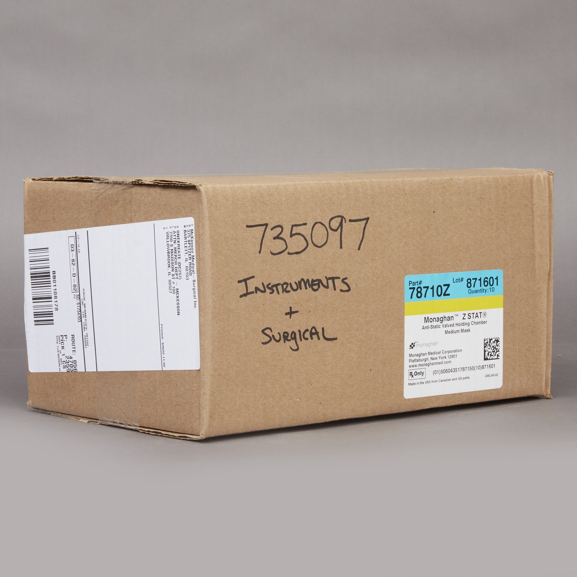 Monaghan Medical 78710Z - AeroChamber Plus® Z STAT Holding Chamber with Mask - 1/Each, 10/Case