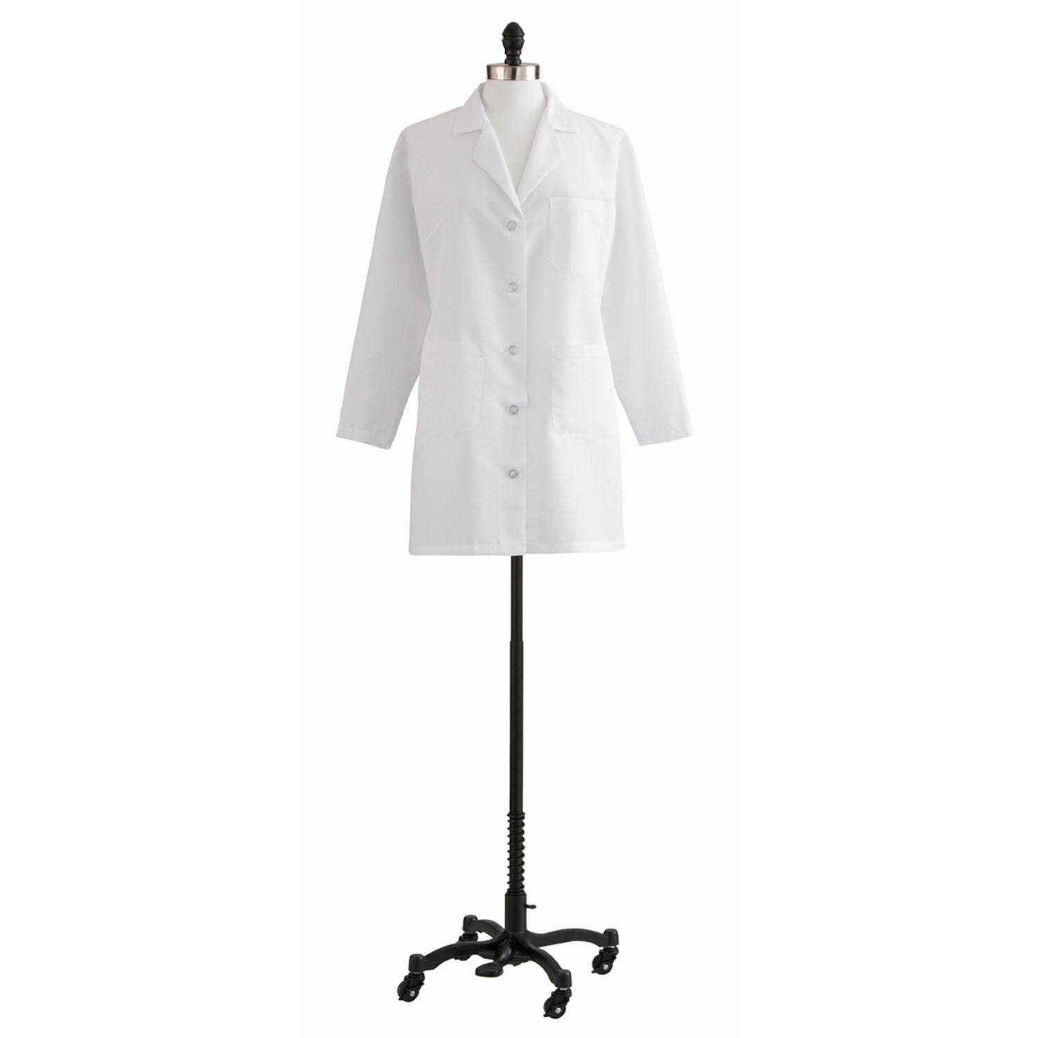 Medline - MDT11WHT10E Lab Coat White Size 10 Mid Length 80% Polyester / 20% Cotton Reusable