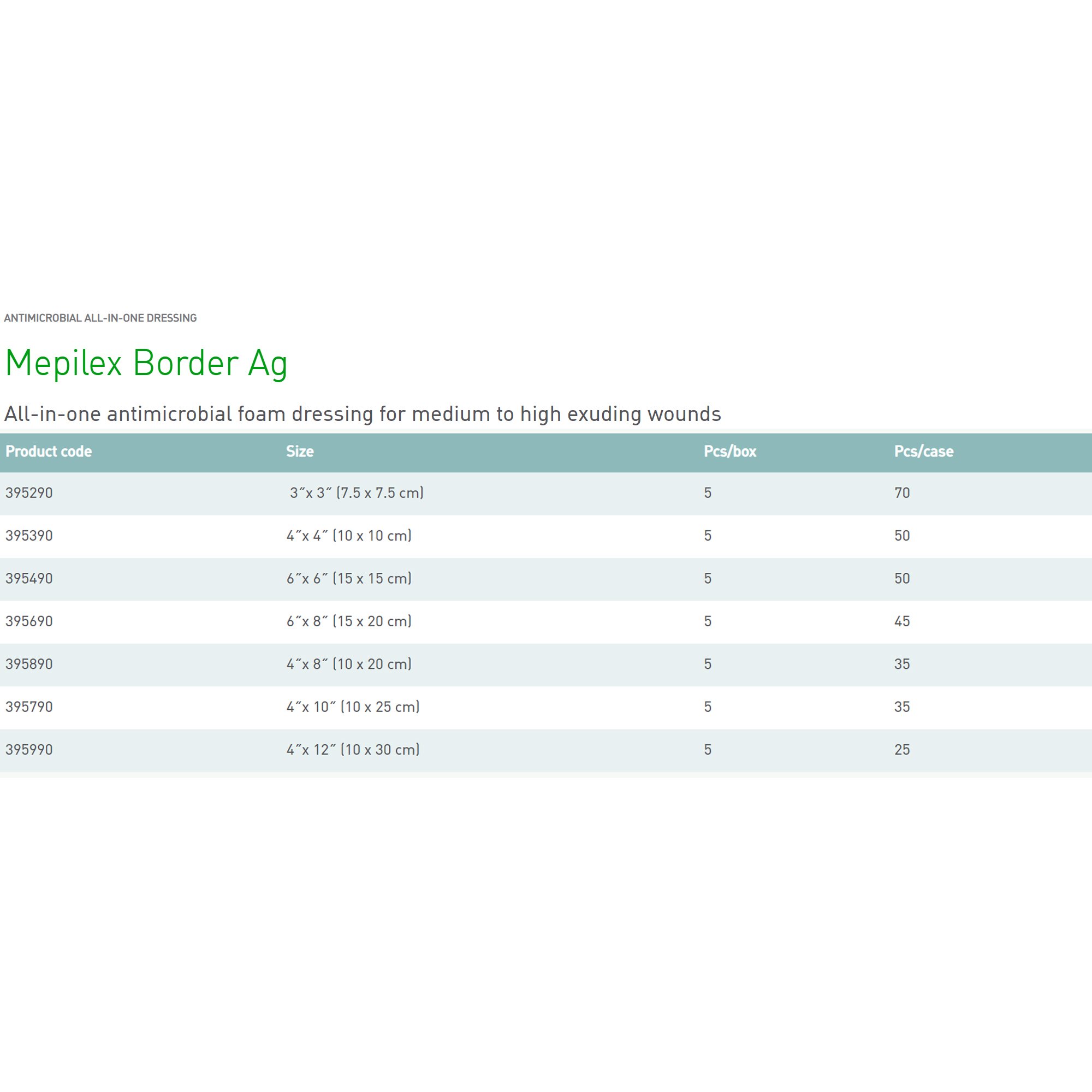 Molnlycke - 395390 Mepilex® Border Ag Foam Dressing with Silver