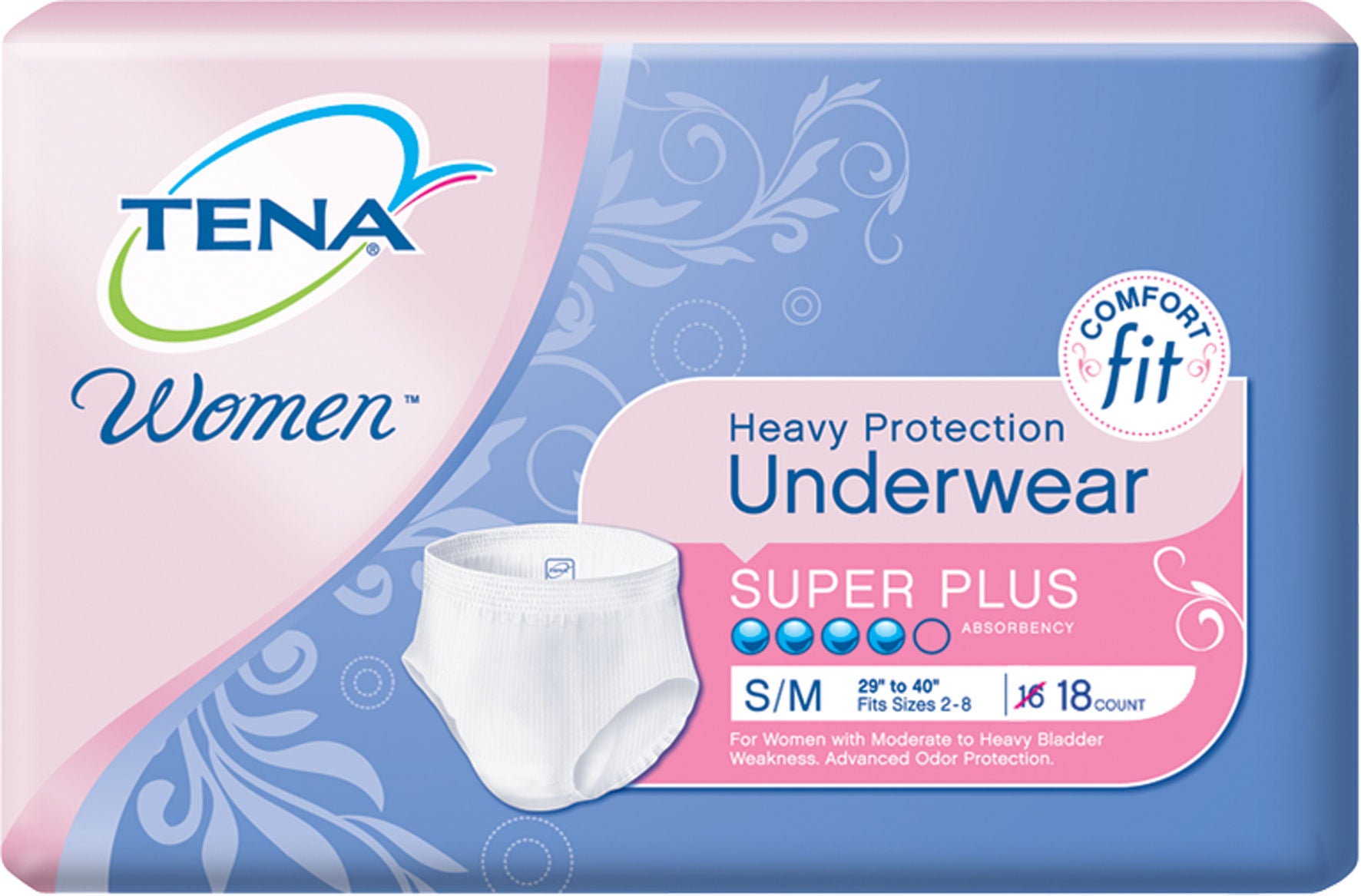 Essity HMS North America Inc - 54800 Absorbent Underwear TENA® Women™ Pull-On with Tear Away Seams Adult Small / Medium Female Disposable Moderate Absorbency