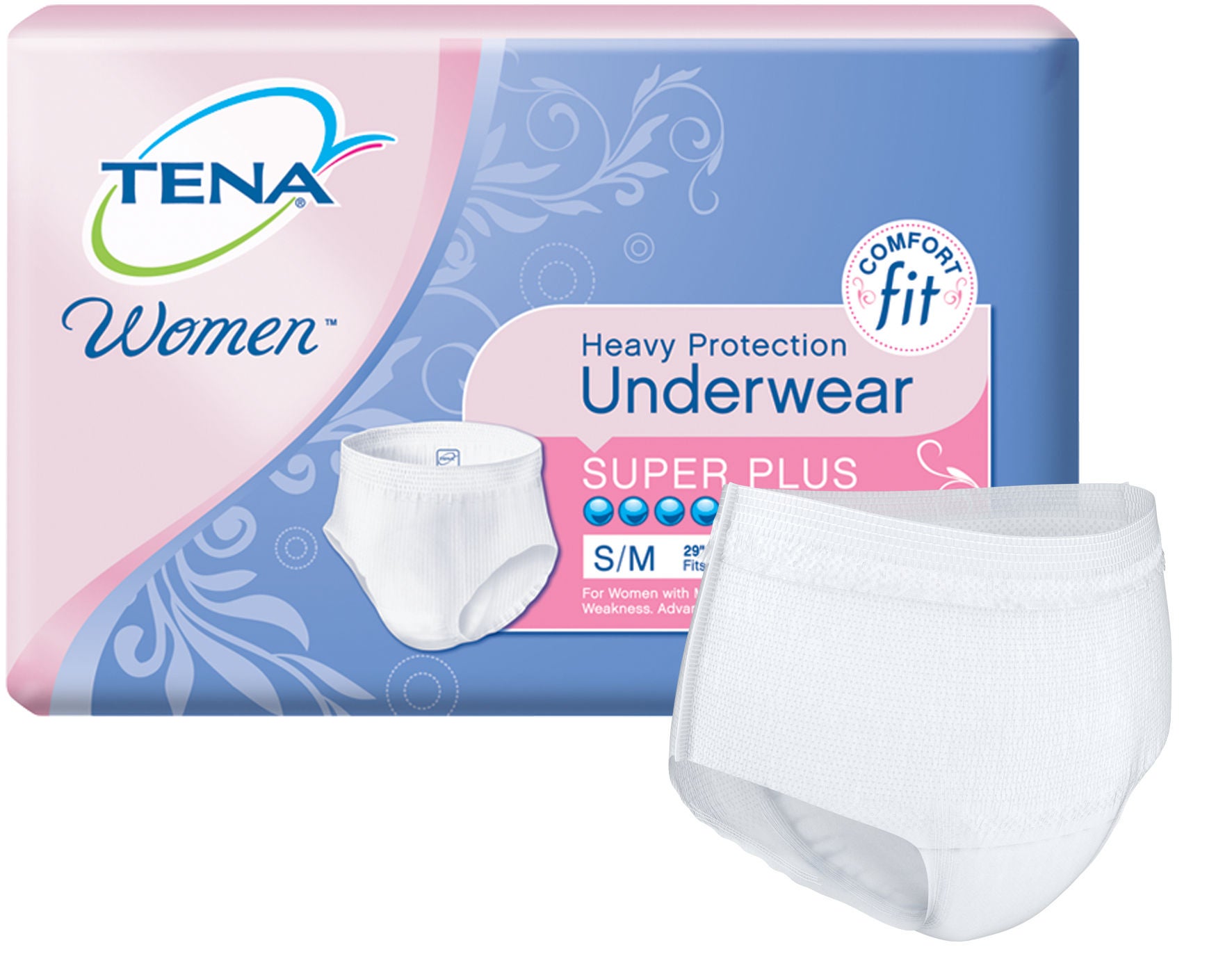Essity HMS North America Inc - 54800 Absorbent Underwear TENA® Women™ Pull-On with Tear Away Seams Adult Small / Medium Female Disposable Moderate Absorbency