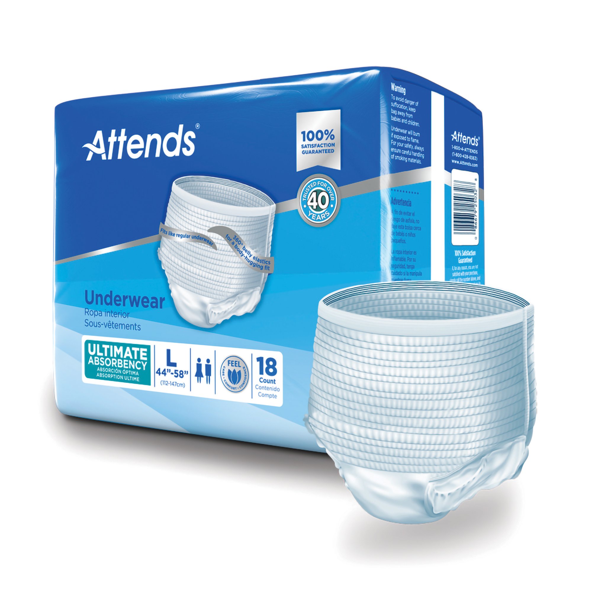 Attends Healthcare Products APP0730 - Attends® Advanced Underwear, Large - 18/Pack, 72/Case