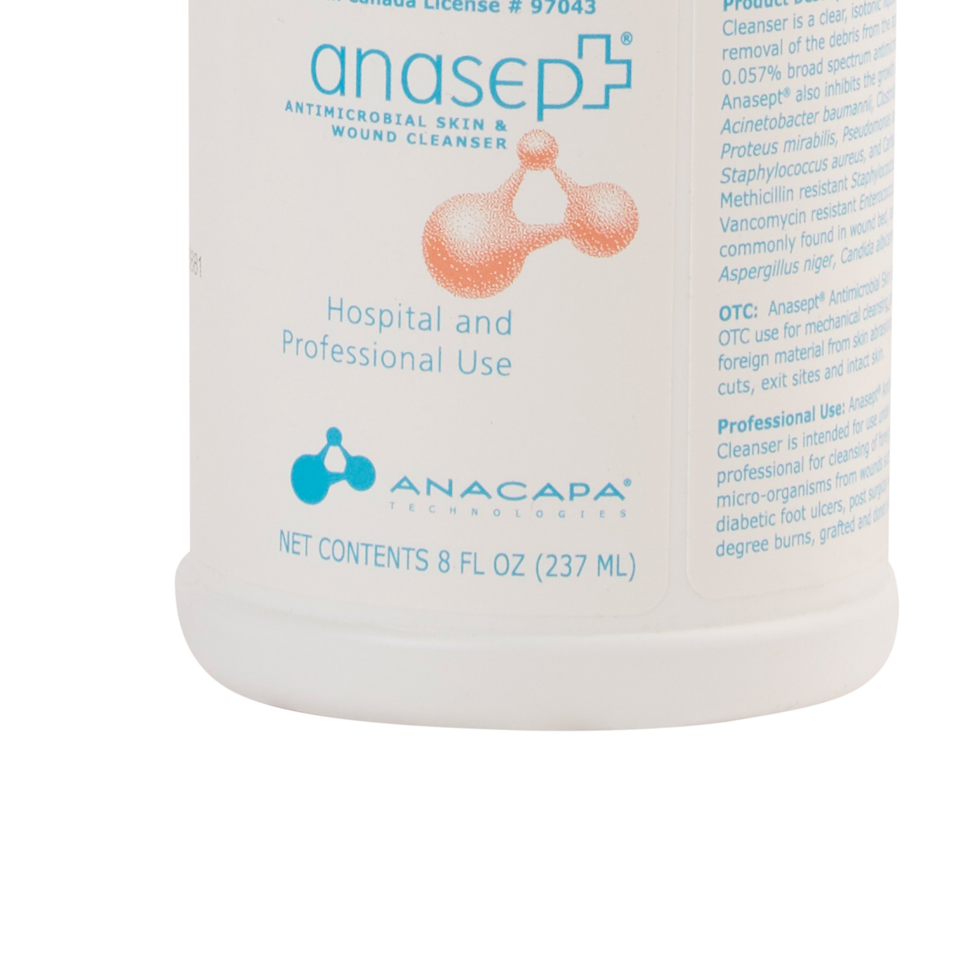 Bravida Medical 4008TC - Anasept® Wound Cleanser, 8-ounce bottle - 1/Each, 12/Case