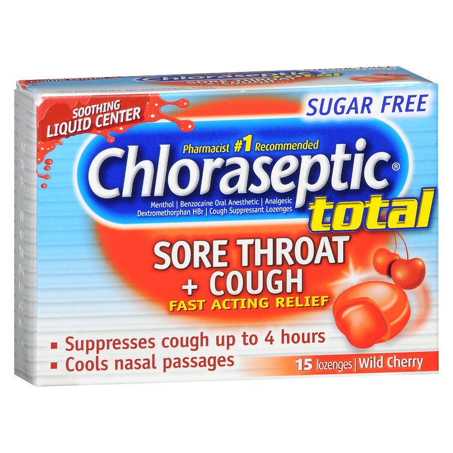 Medtech Laboratories - 67811201511 Chloraseptic® Total Sore Throat + Cough Lozenges Wild Cherry