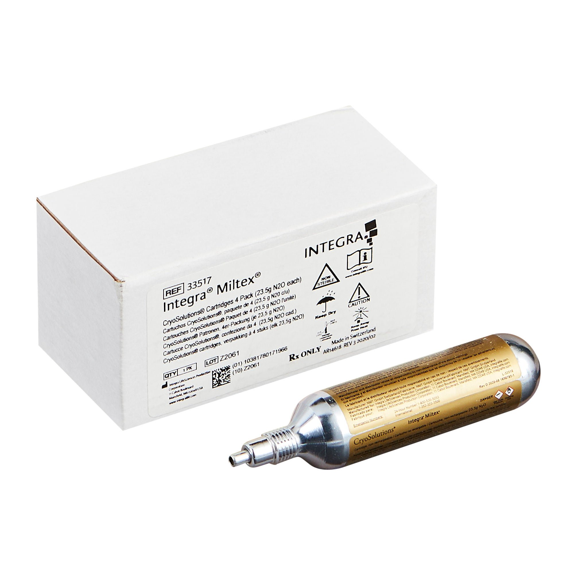 Integra Lifesciences - 33517 CryoSolutions® Liquified Nitrous Oxide Cartridge