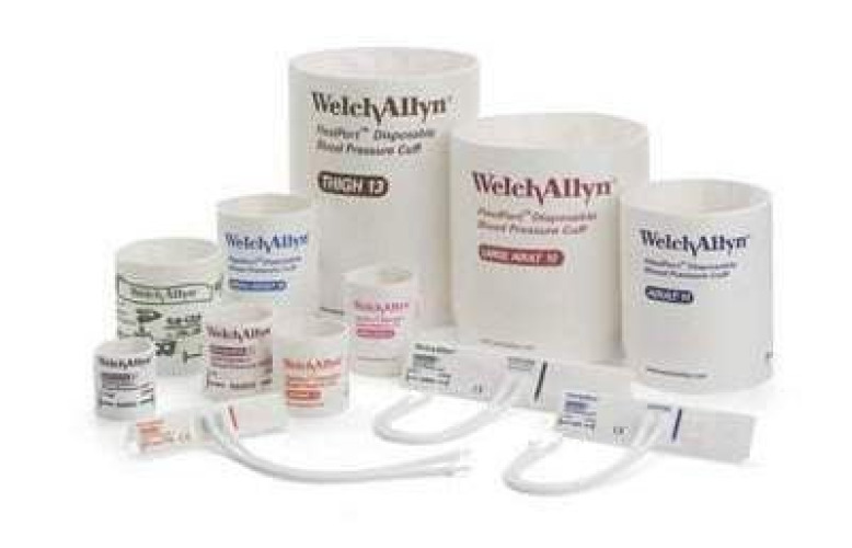 Welch Allyn - SOFT-11-1MQ Single Patient Use Blood Pressure Cuff FlexiPort® 25 to 34 cm Arm Cloth Fabric Cuff Adult Cuff