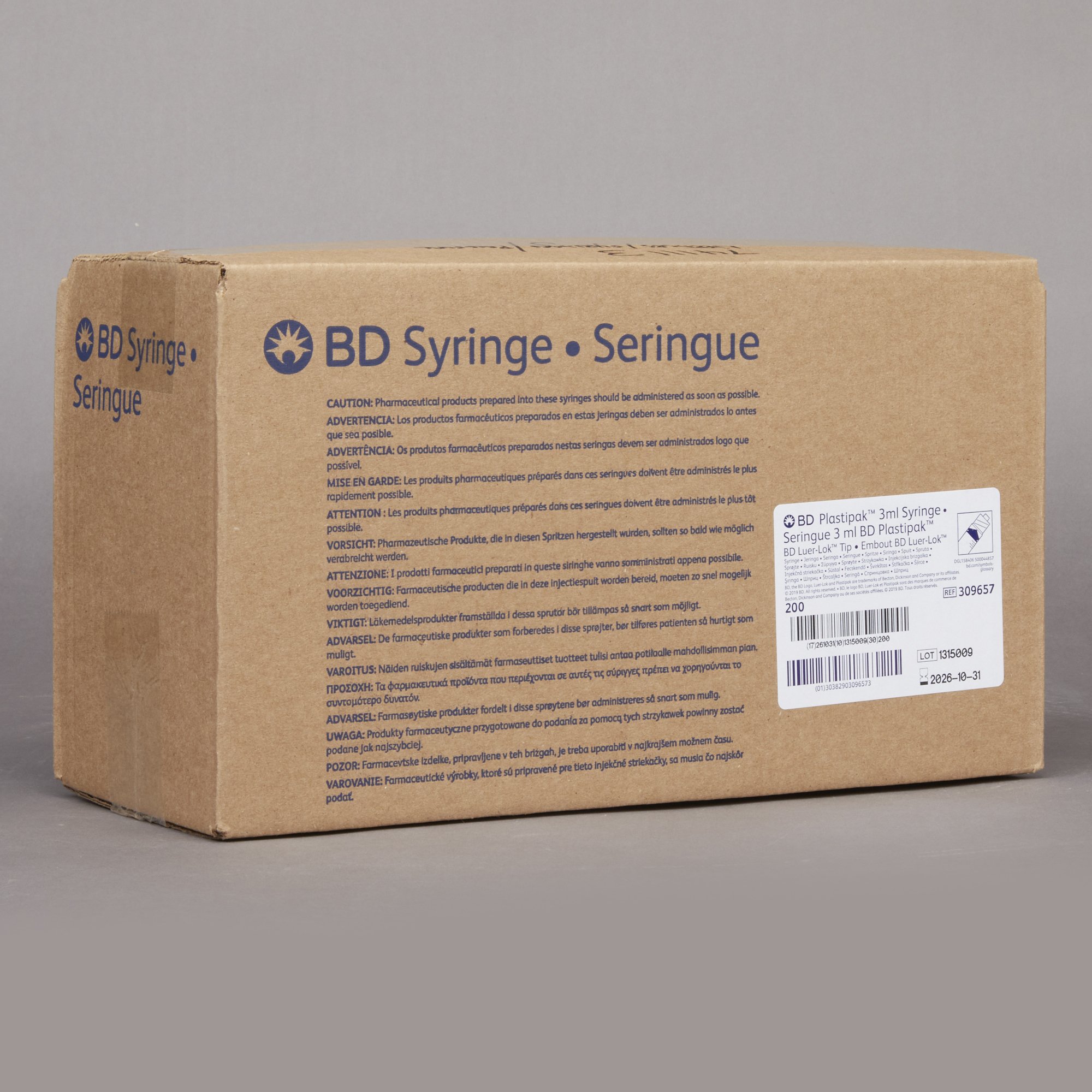 BD 309657 - BD Luer-Lok™ General Purpose Syringe, 3 mL - 200/Box, 800/Case