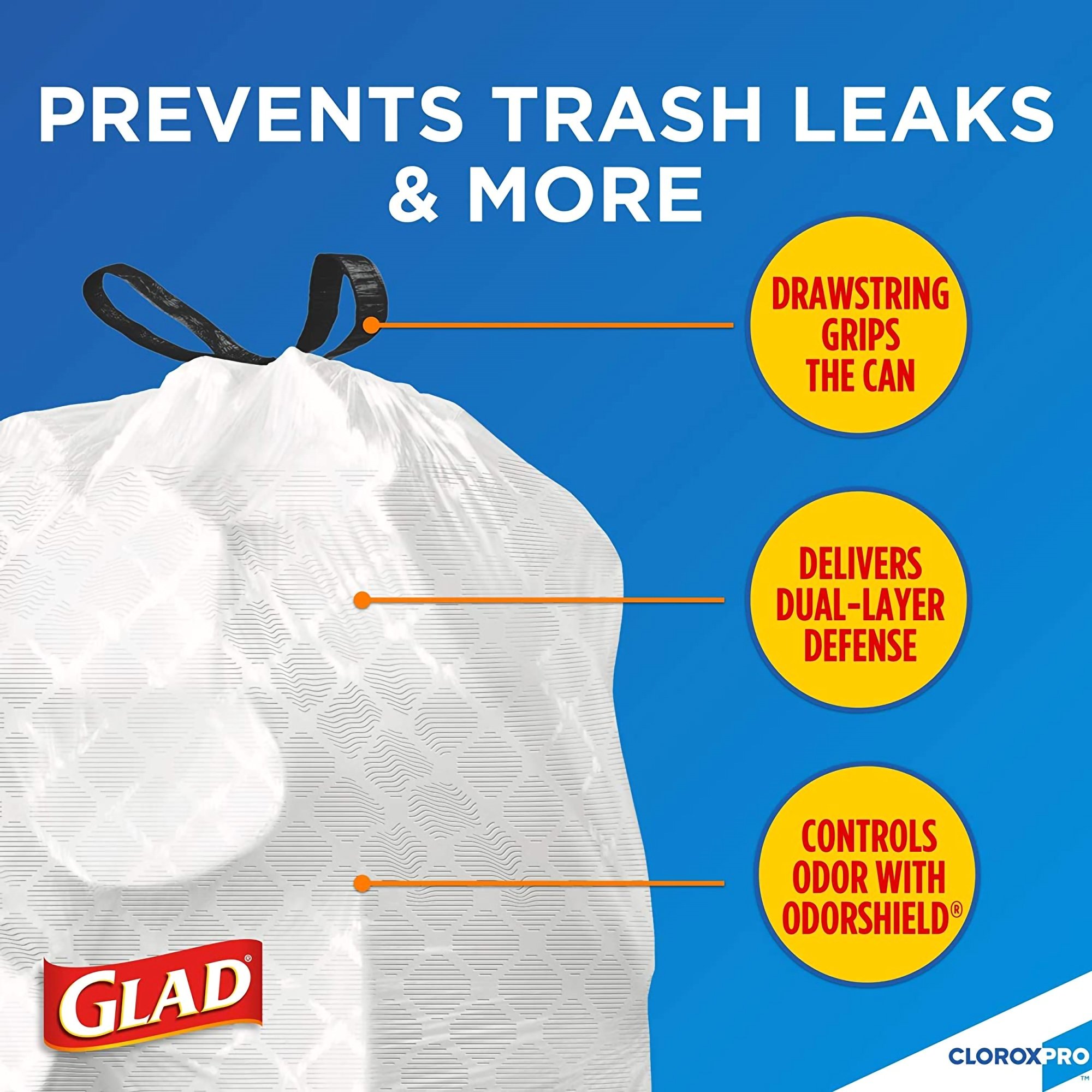 The Clorox Company 70427 - Glad® ForceFlex™ Trash Bag - 100/Case