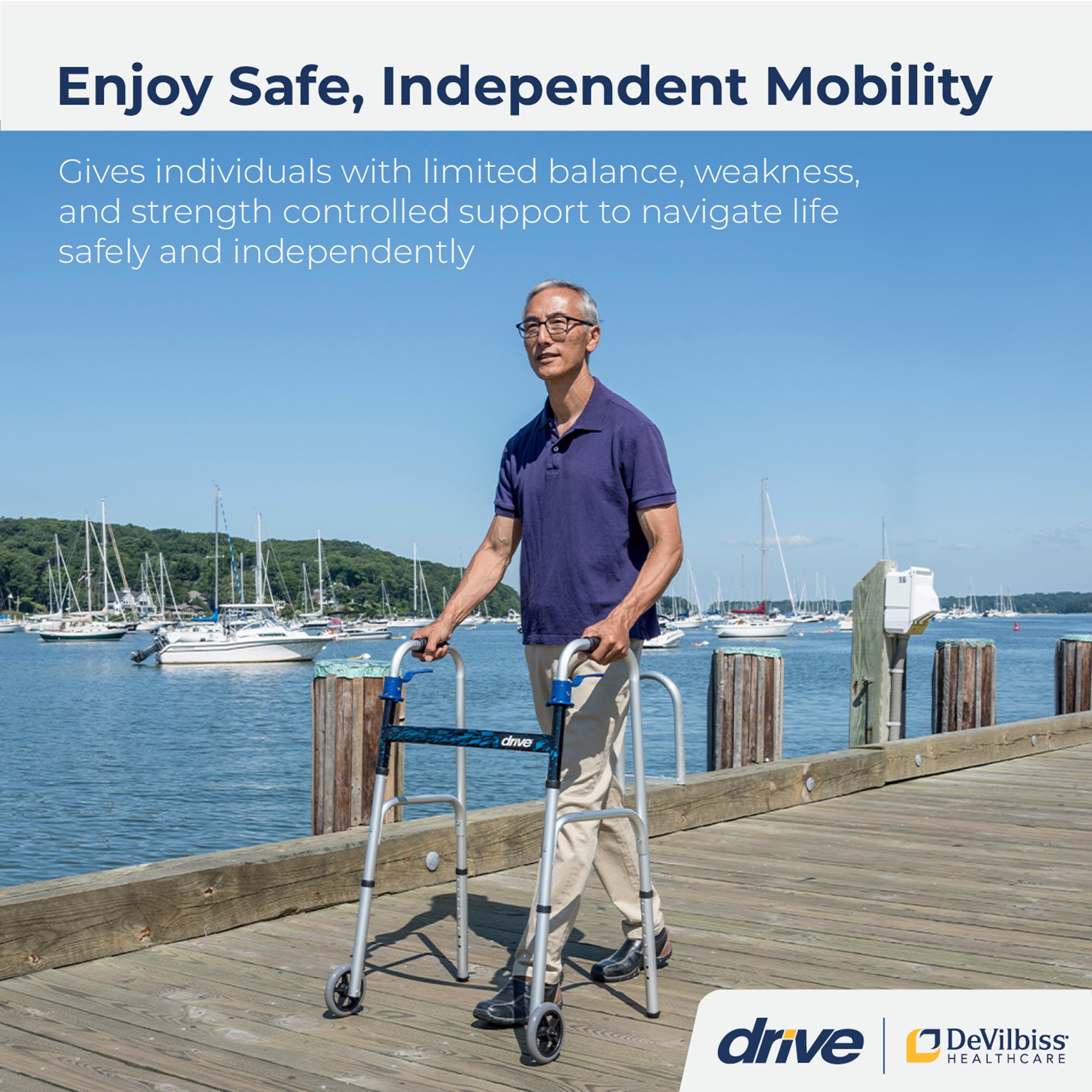 Drive DeVilbiss Healthcare - 10226-1 drive™ Aluminum Dual Release Folding Walker