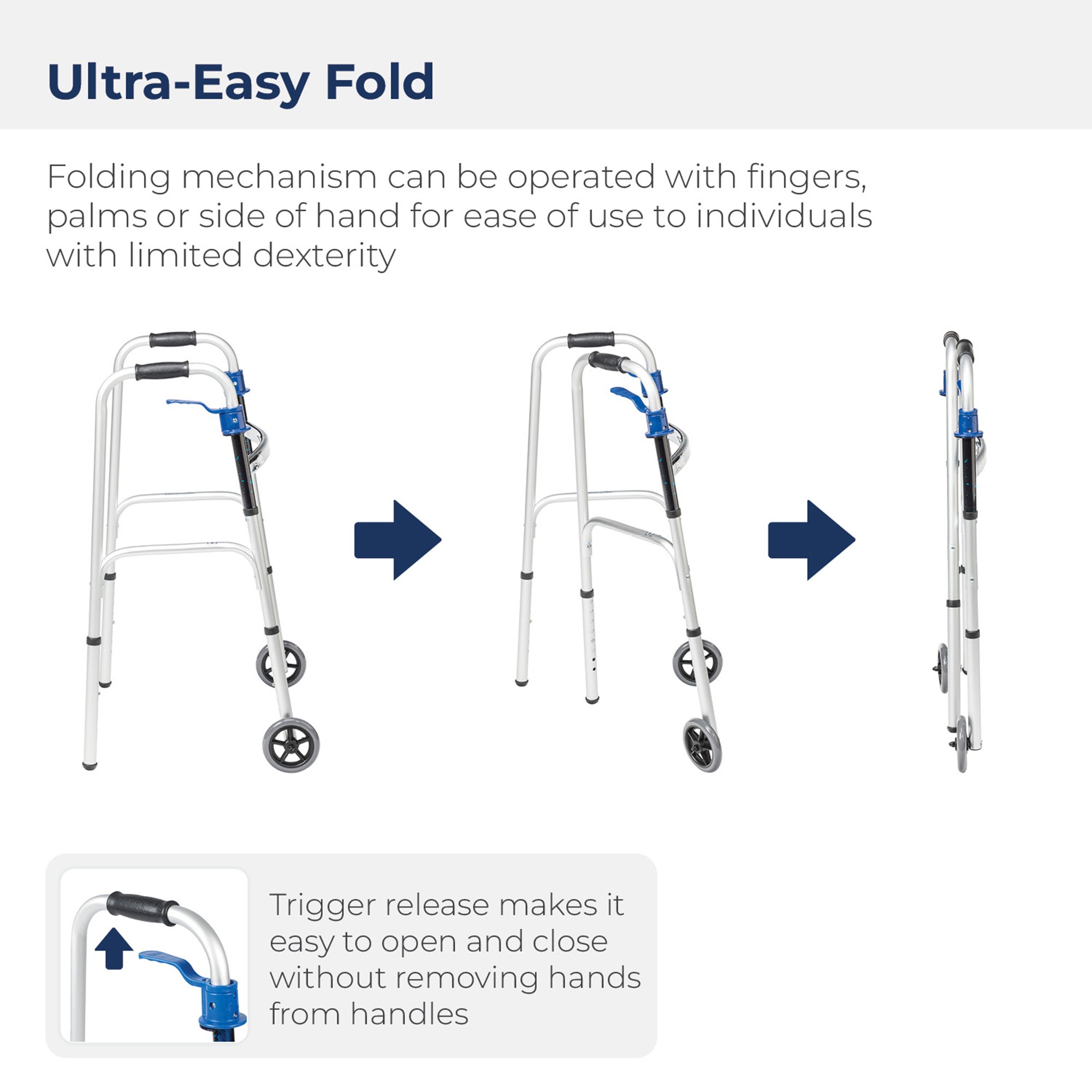 Drive DeVilbiss Healthcare - 10226-1 drive™ Aluminum Dual Release Folding Walker