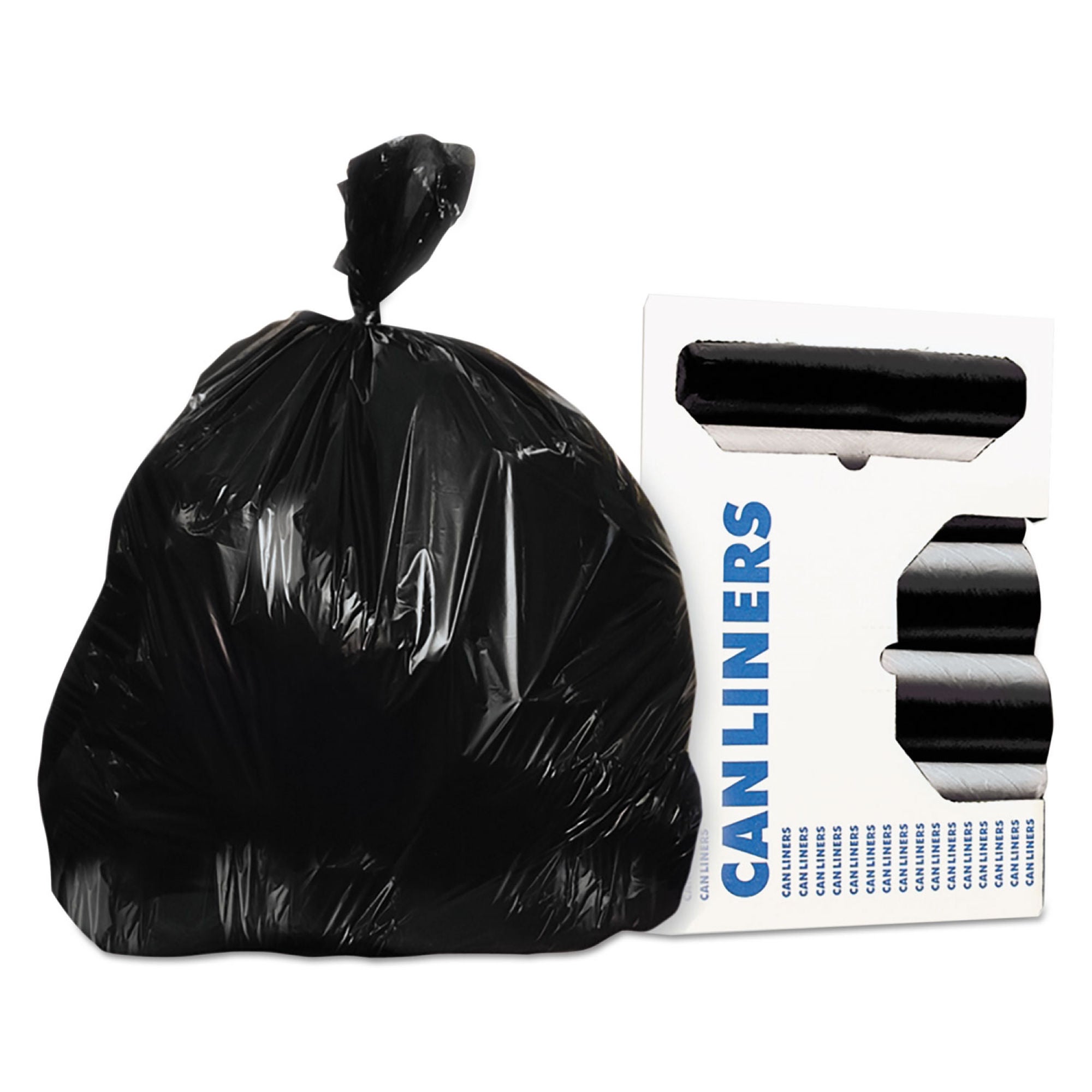 Essendant Co-United Stationers - HERH8053PKR01 Trash Bag Heritage™ AccuFit® 55 gal. 1.3 mil 40 X 53 Inch Black Gusset Seal Bottom Coreless Roll