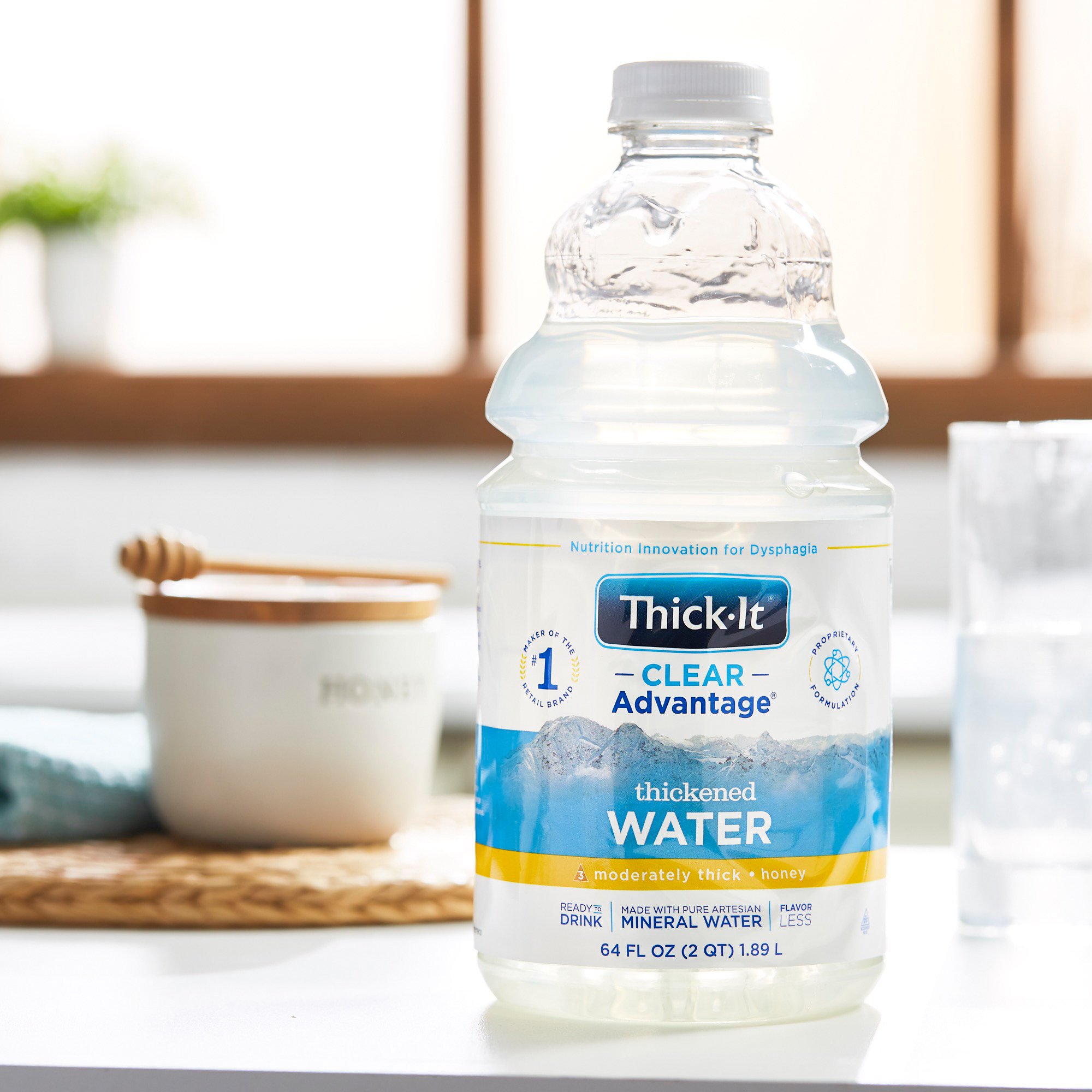 Kent Precision Foods B452-A5044 - Thick-It® Clear Advantage® Honey Consistency Thickened Water, 64-ounce Bottle - 1/Each, 4/Case