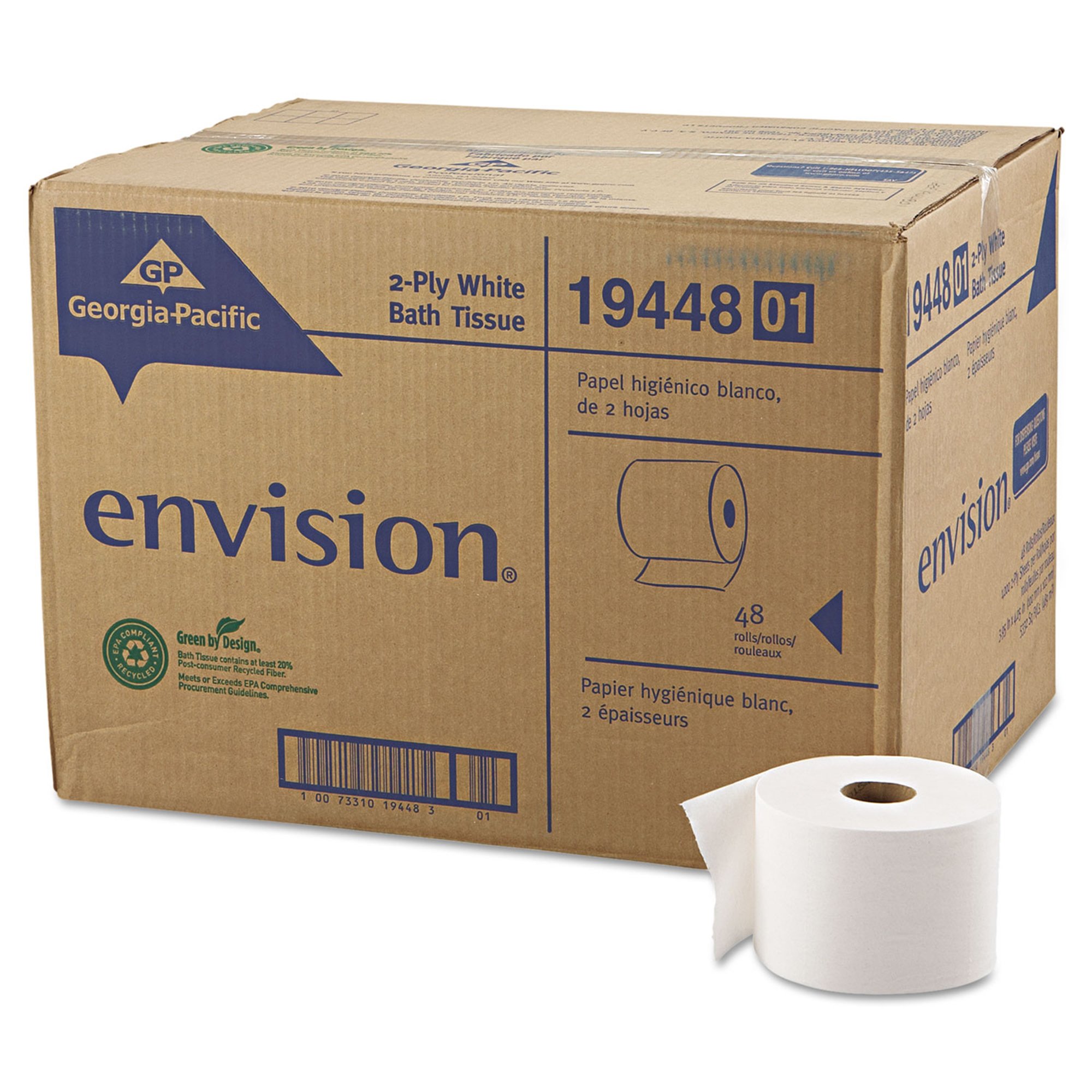 Georgia-Pacific Consumer Products LP 19448-01 - Pacific Blue Basic® Two-Ply Standard Toilet Paper - 48/Case