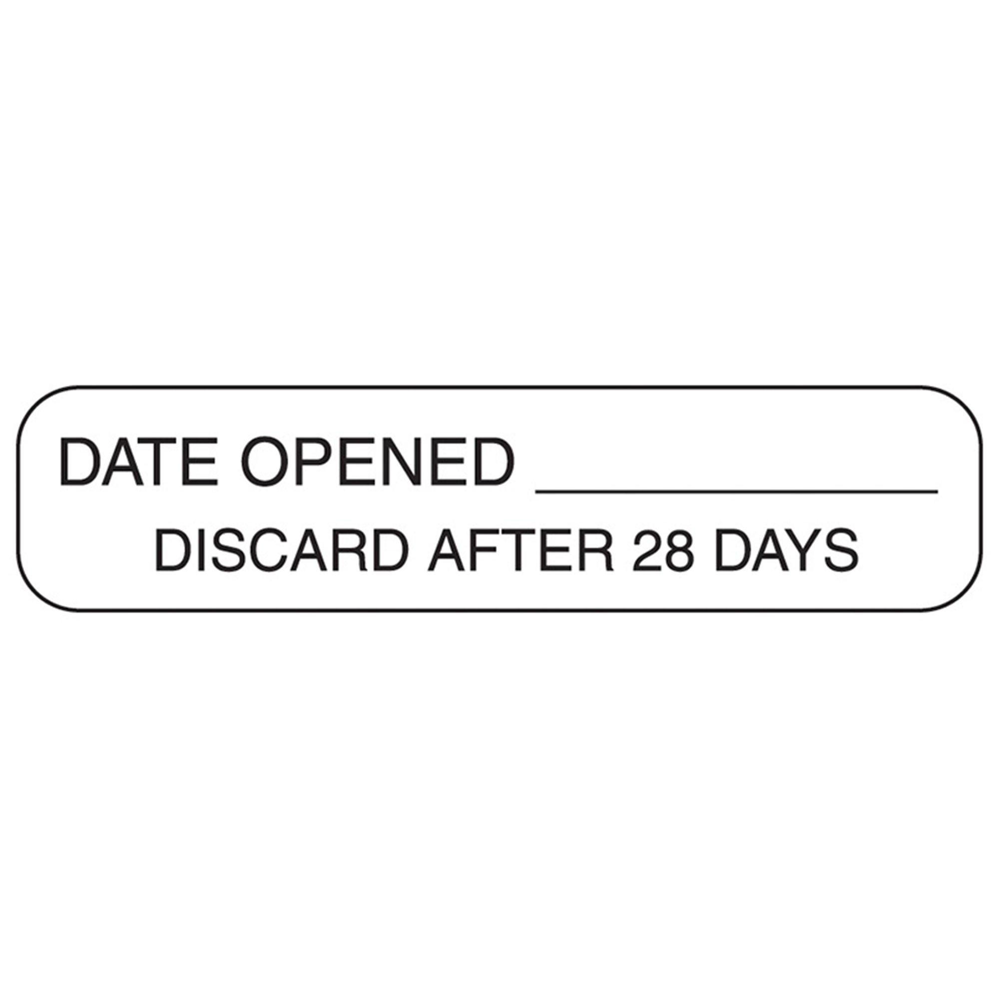 Health Care Logistics - 2914 Health Care Logistics "Date Opened Discard After 28 Days" Labels