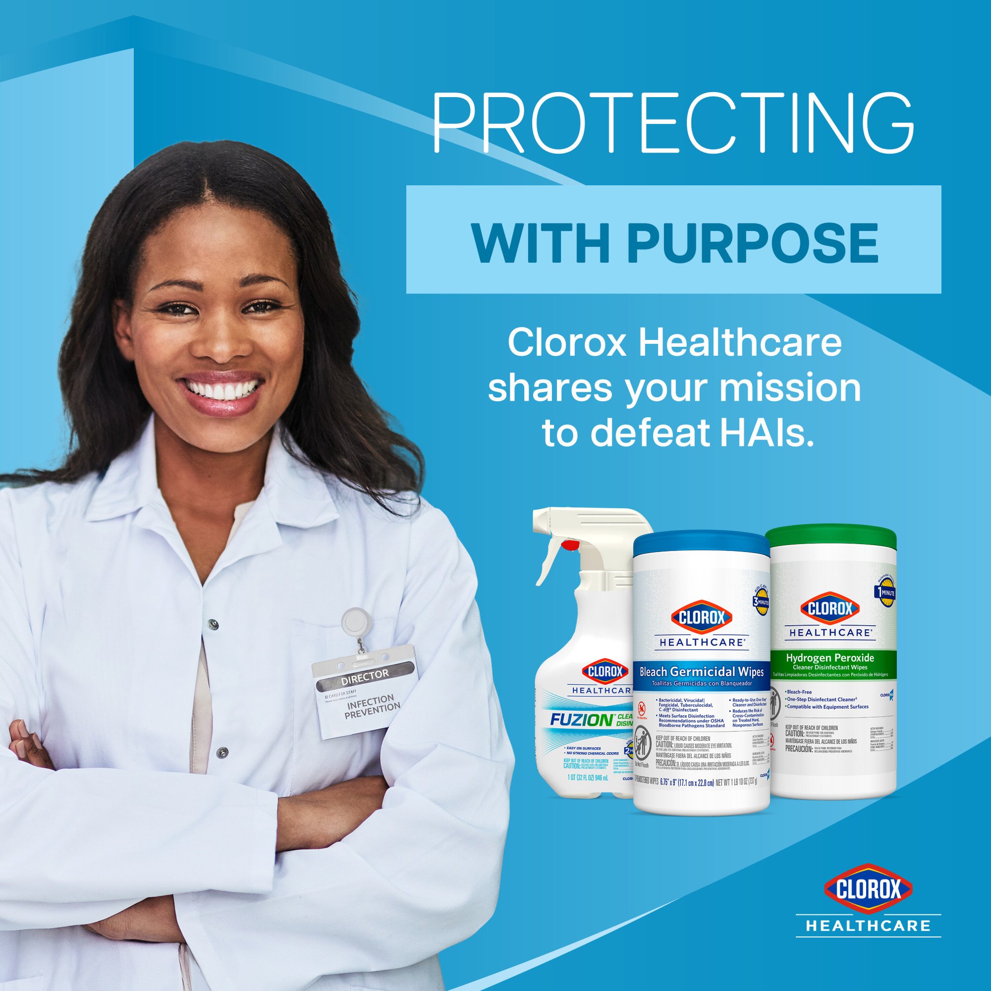 The Clorox Company 30359 - Clorox Healthcare® Bleach Germicidal Wipes, Refill Pouch, 110 ct. - 1/Box, 2/Case