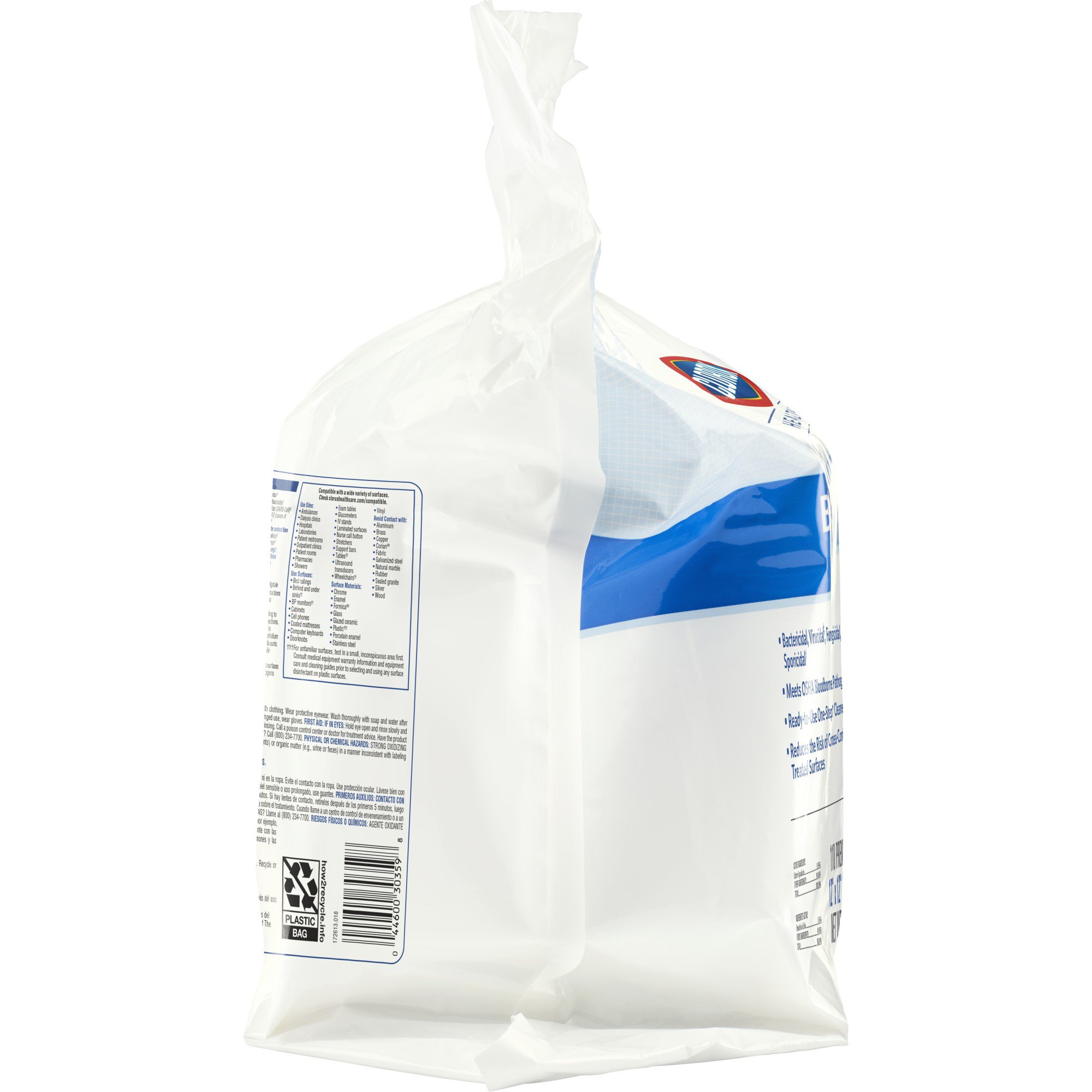 The Clorox Company 30359 - Clorox Healthcare® Bleach Germicidal Wipes, Refill Pouch, 110 ct. - 1/Box, 2/Case