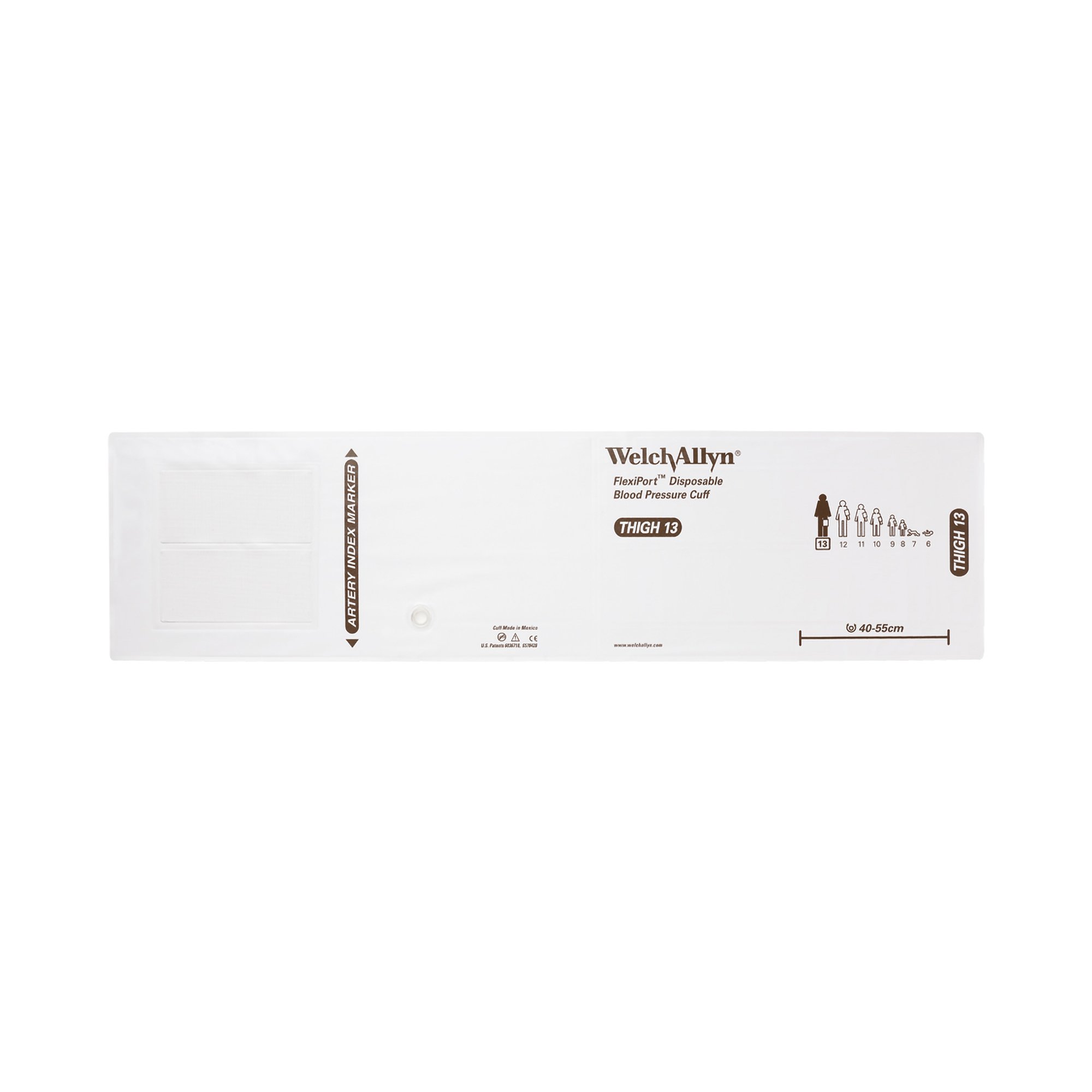 Welch Allyn SOFT-11-1SC - FlexiPort® Soft Disposable Blood Pressure Cuff, One-Tube, Size 11 - 1/Each, 20/Case