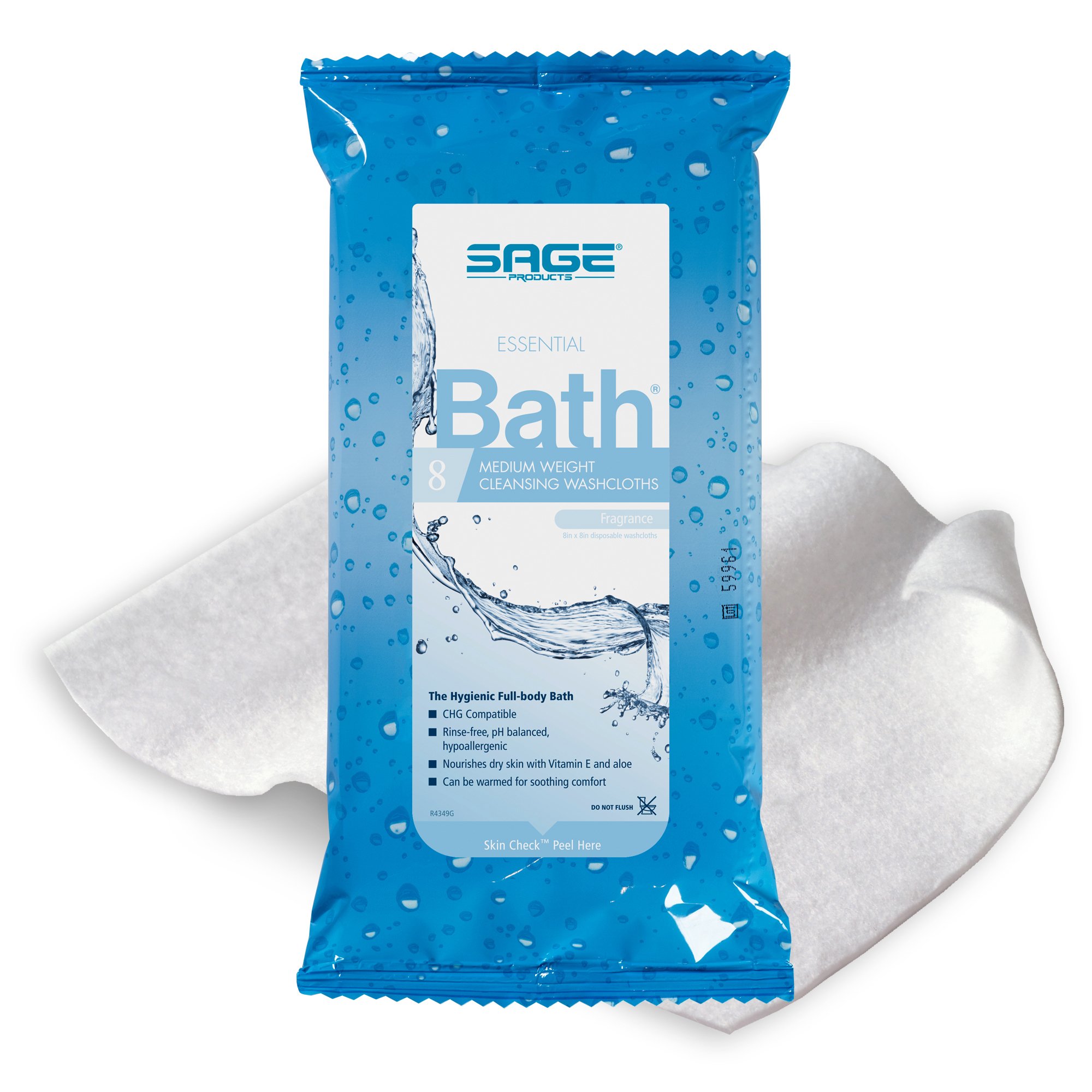 Sage Products - 7800 Sage Products Essential Bath Rinse-Free Wipes