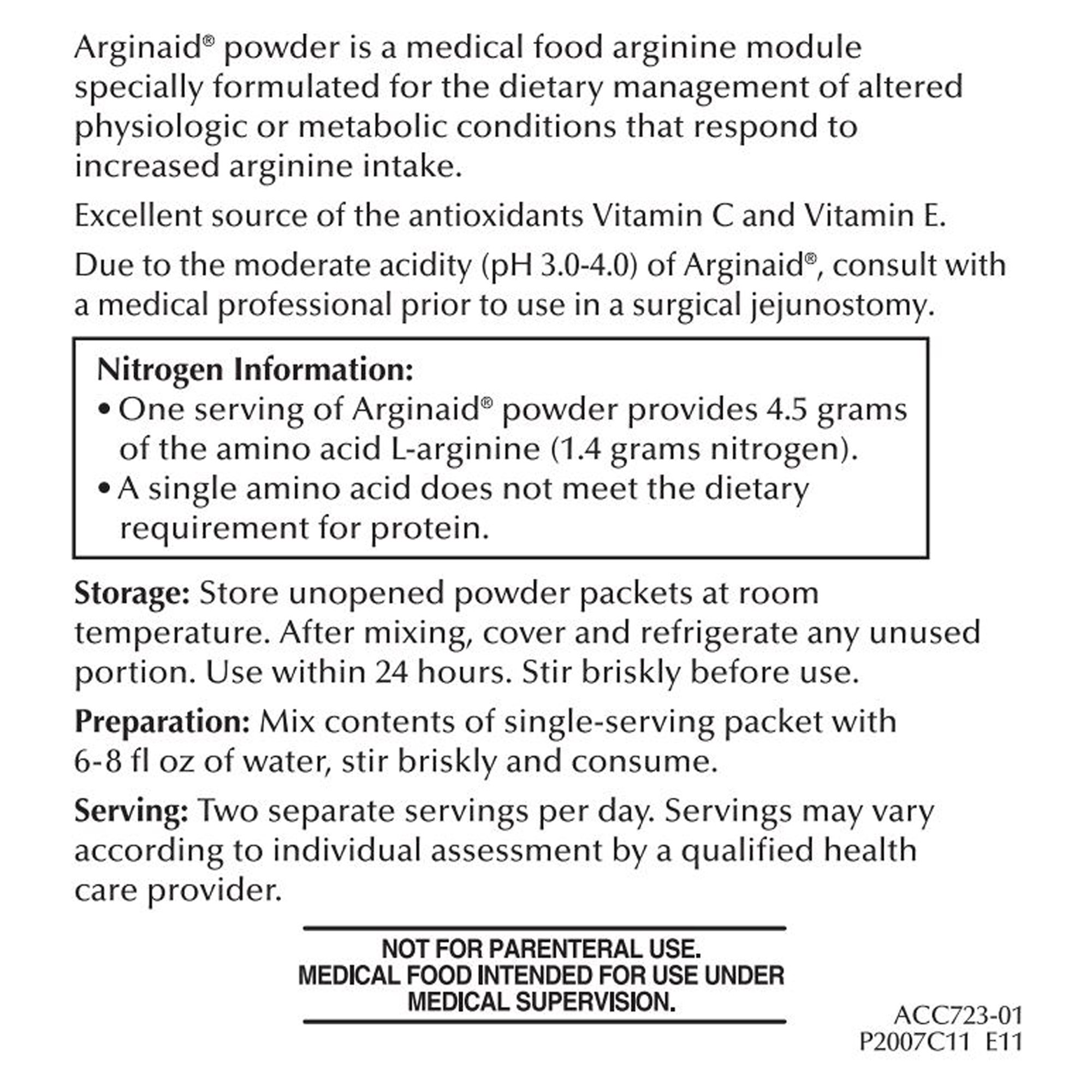 Nestle Healthcare Nutrition 10043900359844 - Arginaid® Cherry Arginine Powder - 1/Each, 14/Box, 56/Case
