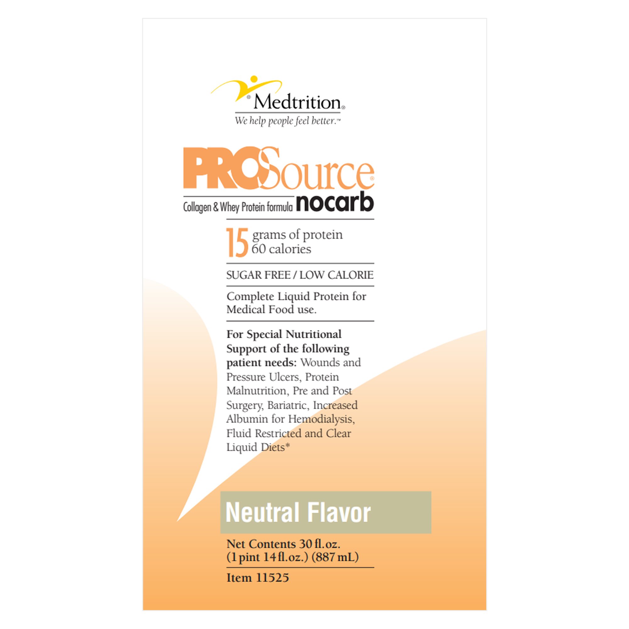 Medtrition-National Nutrition 11525 - ProSource NoCarb™ NoCarb Liquid, 32-ounce Bottle - 1/Each, 4/Case