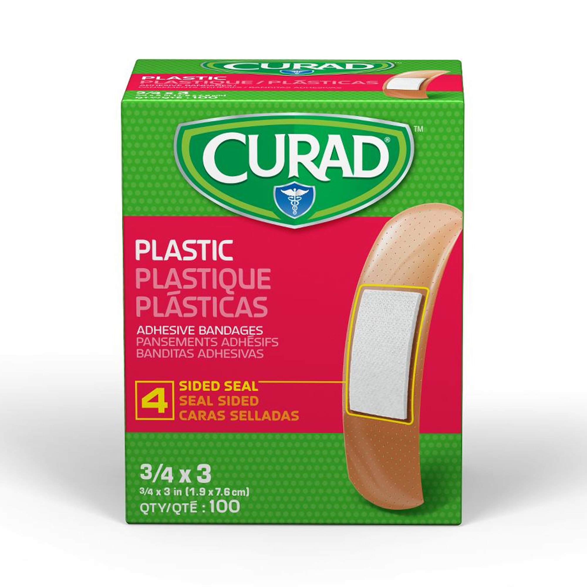 Medline NON25500 - Curad® Tan Adhesive Strip, 3/4 x 3 Inch - 100/Box, 1200/Case