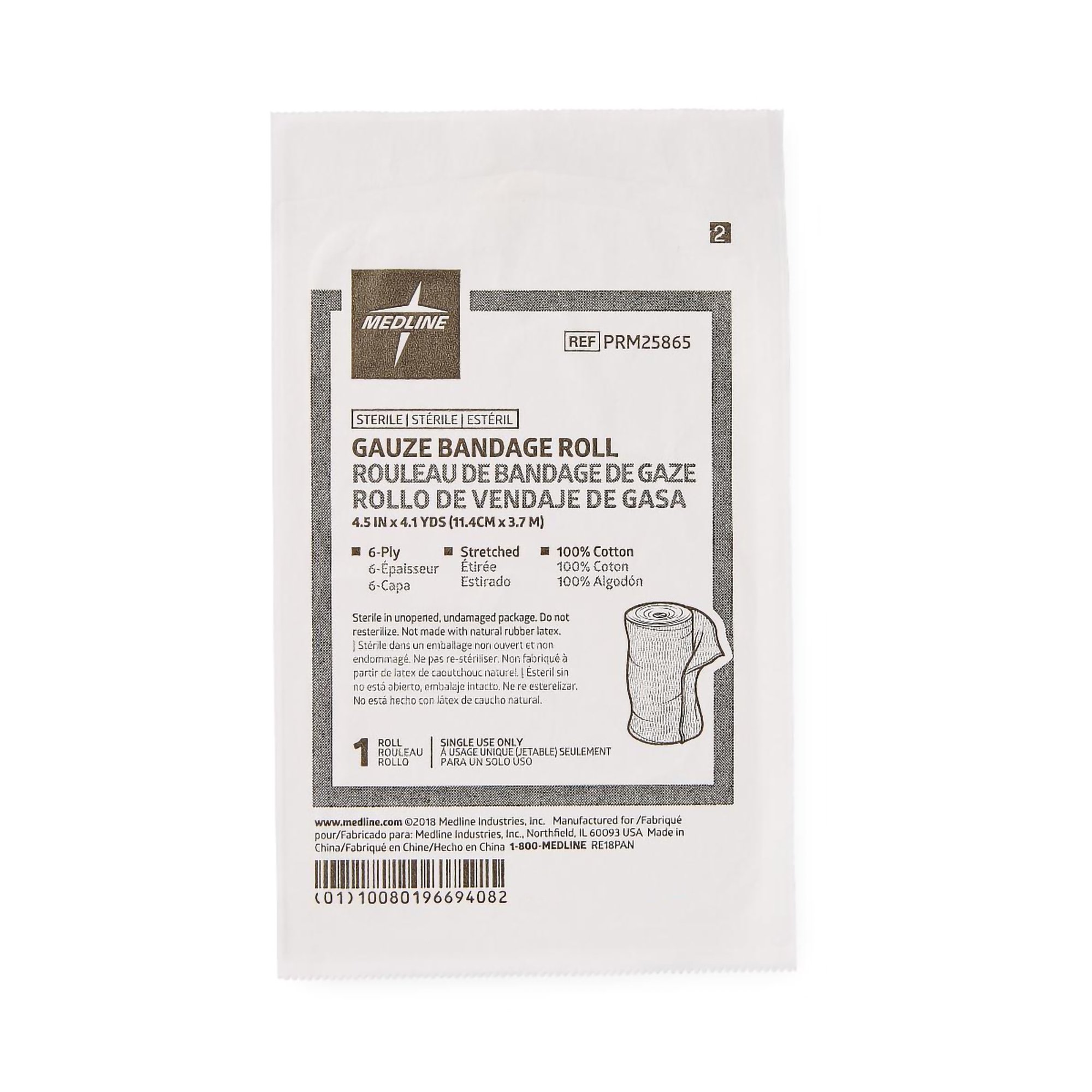 Medline - PRM25865 Caring® Sterile Fluff Bandage Roll