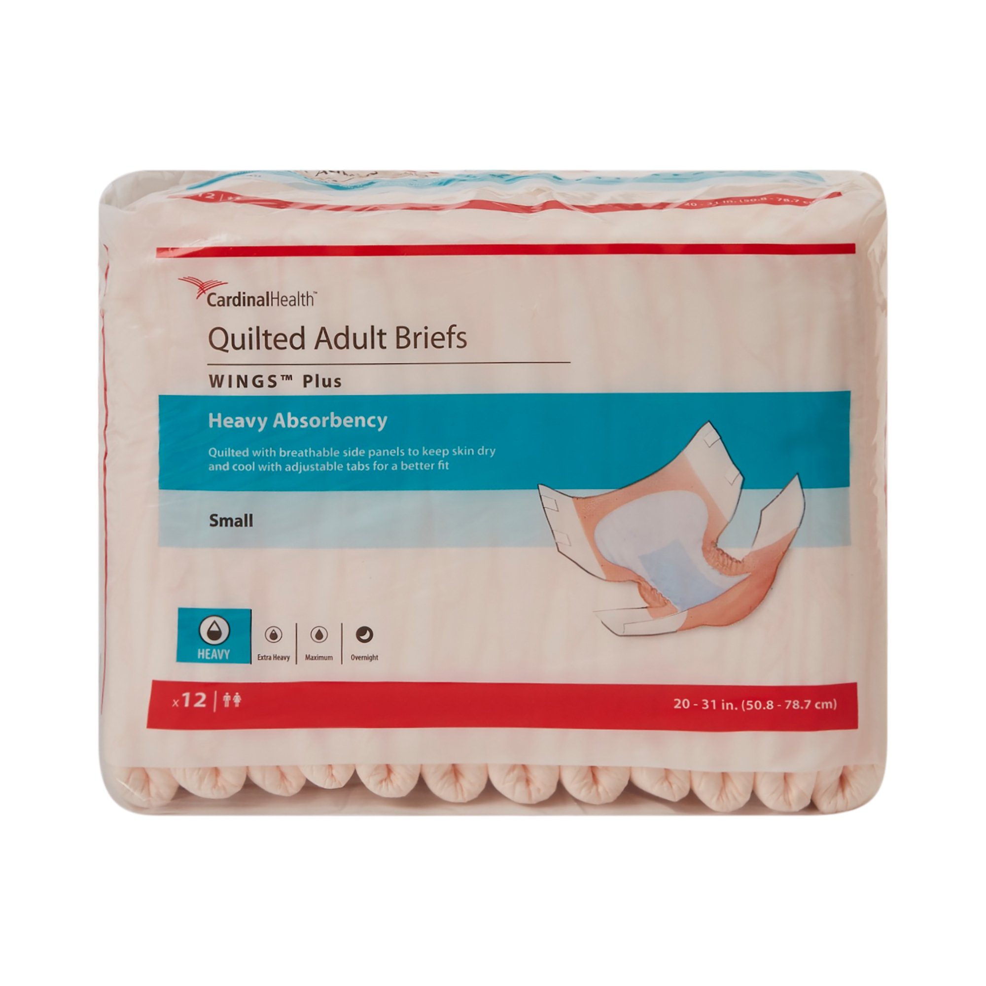 Cardinal - 66032A Wings™ Plus Heavy Absorbency Incontinence Brief