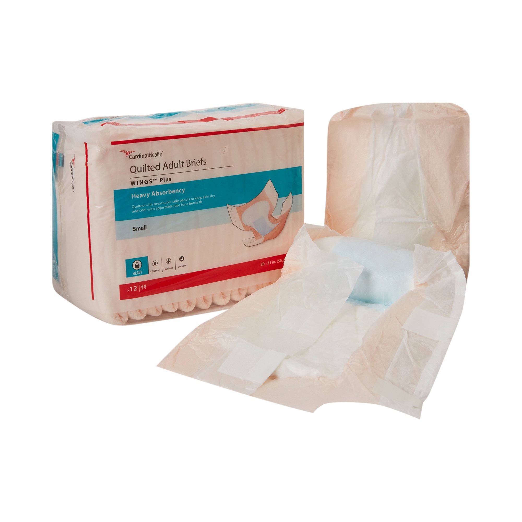 Cardinal - 66032A Wings™ Plus Heavy Absorbency Incontinence Brief