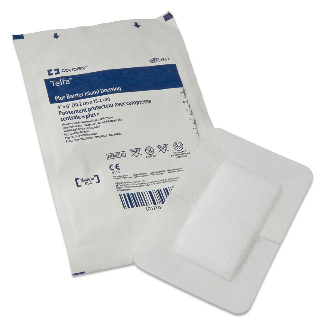 Cardinal - 2565 Island Dressing Telfa™ Plus 8 X 8 Inch Square Sterile