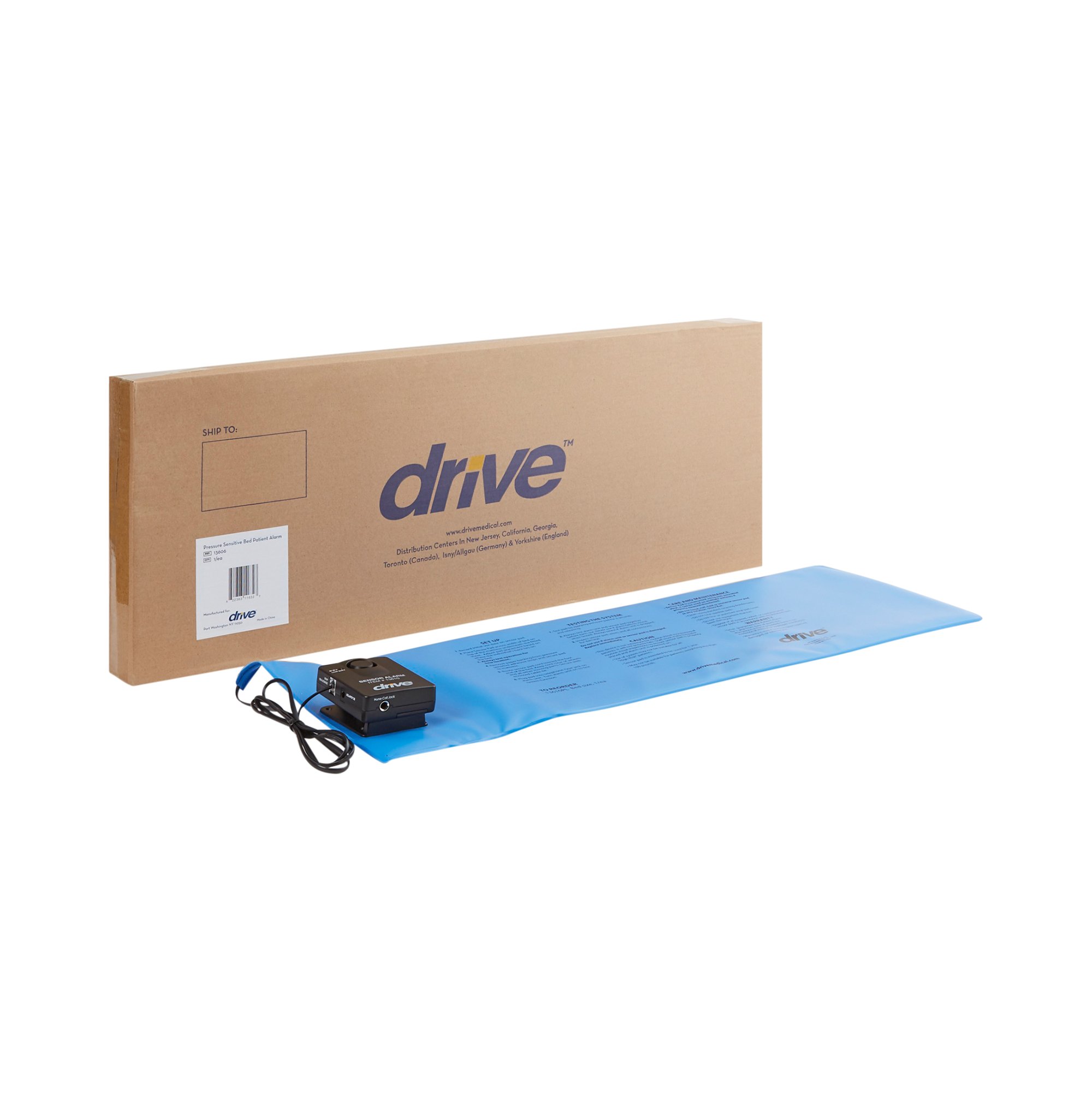 Drive DeVilbiss Healthcare 13606 - drive™ Bed Sensor Pad Alarm System, 11 x 30 Inch - 1/Each