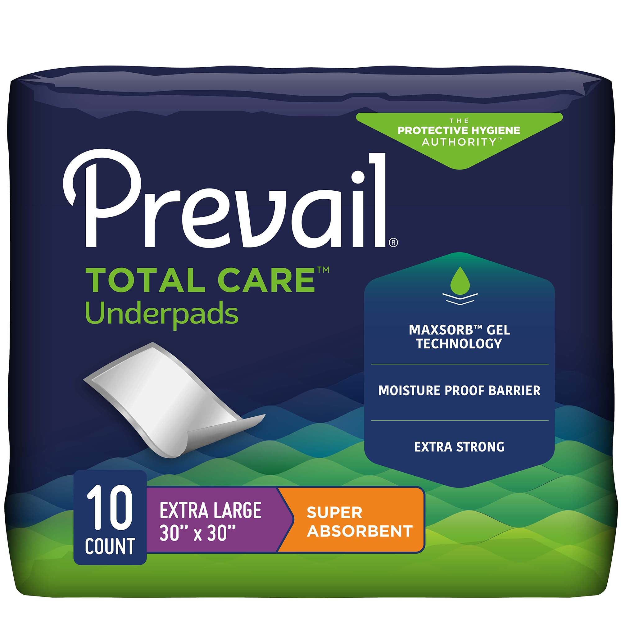 First Quality Products LLC - UP-100 Disposable Underpad Prevail® Total Care™ 30 X 30 Inch Polymer Heavy Absorbency