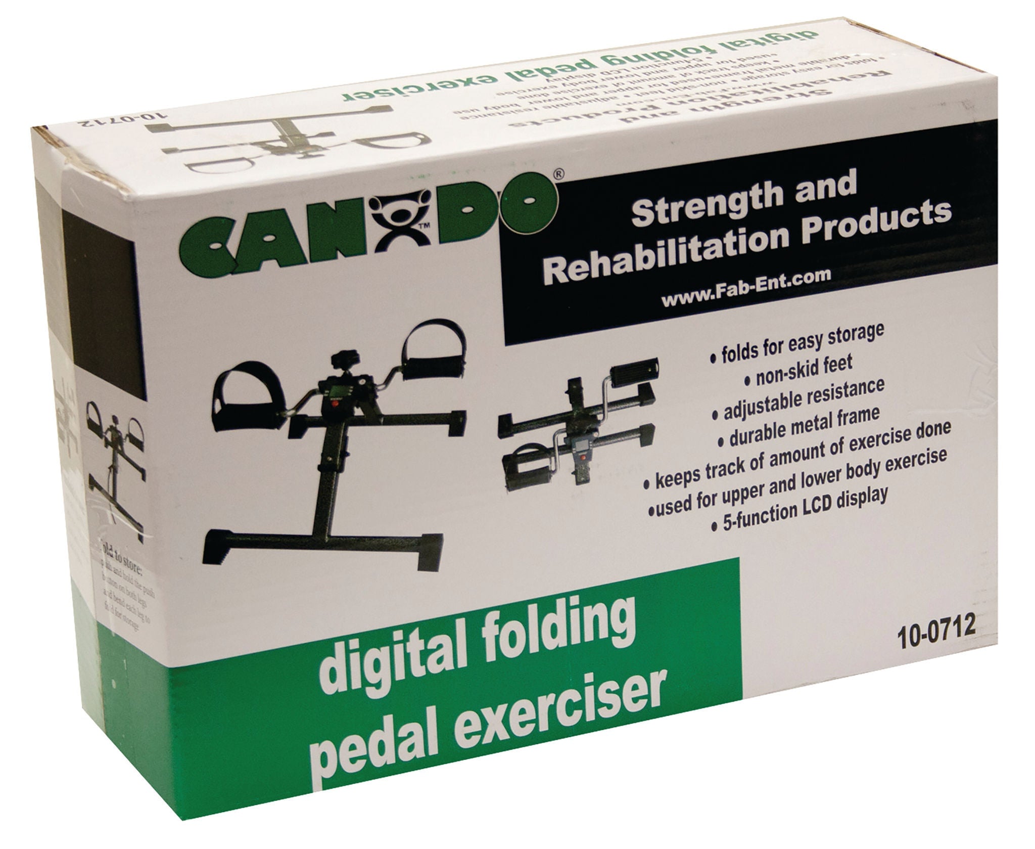 Fabrication Enterprises - 10-0712 Pedal Exerciser CanDo® Portable / Display Panel Adjustable Resistance Levels 11 X 17 X 22 Inch Black