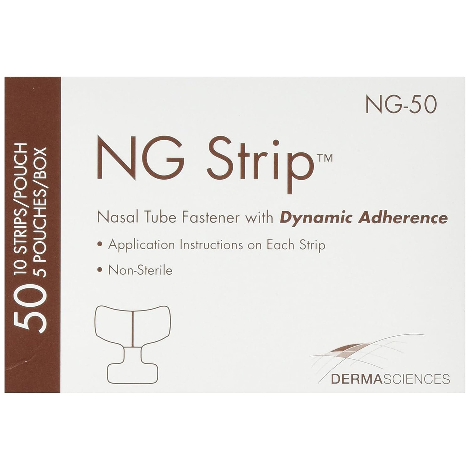 Gentell - NG50 Derma Sciences NG Strip™ Nasal Tube Fastener for use with Nasogastric Tubes