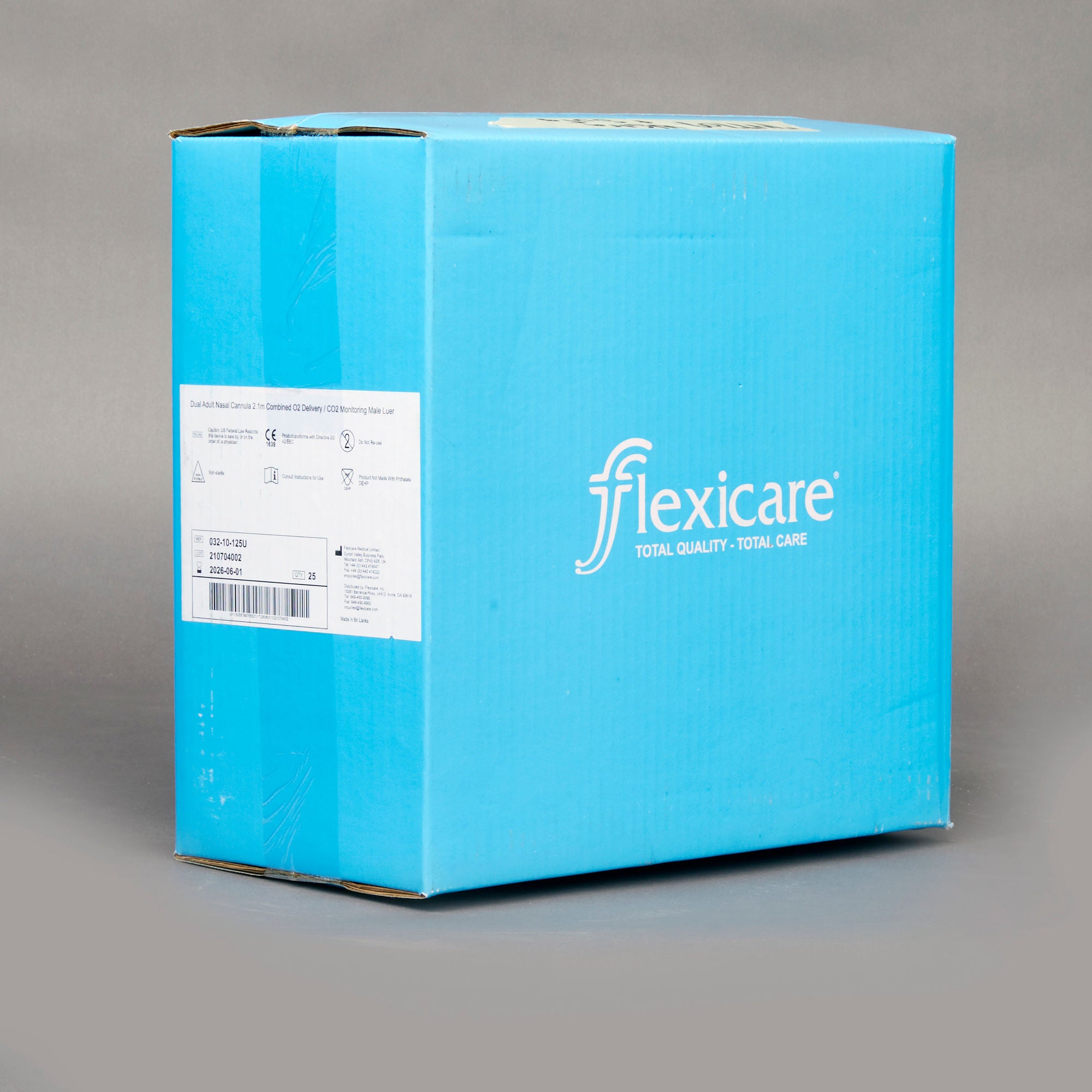 Flexicare - 032-10-125U ETCO2 Nasal Cannula Flexicare® Adult Curved Prongs 7 Foot Tubing Low Flow Rate