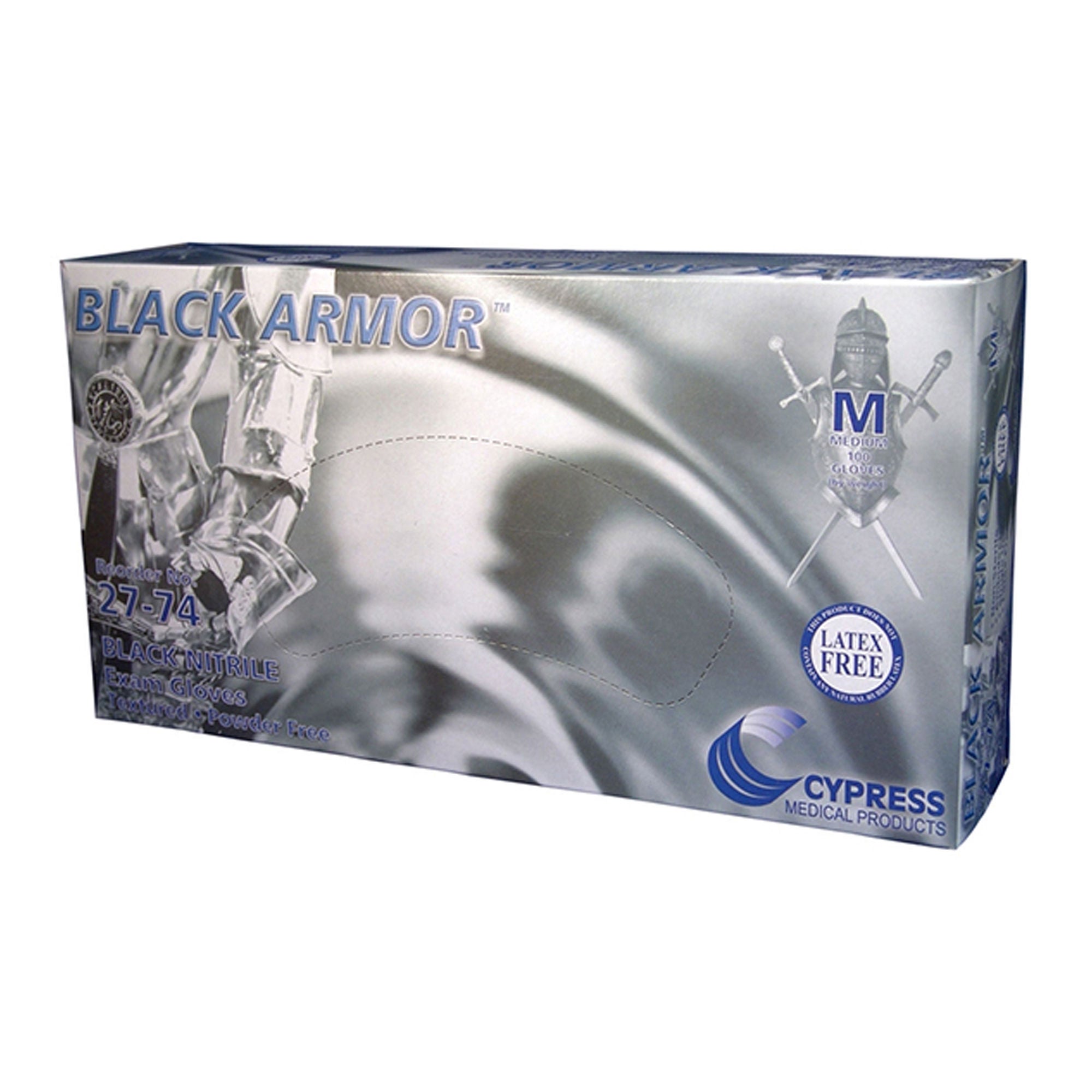 McKesson Brand - 27-78 Exam Glove BLACK ARMOR® X-Large 100 per Box NonSterile Nitrile Standard Cuff Length Fully Textured Black Not Rated