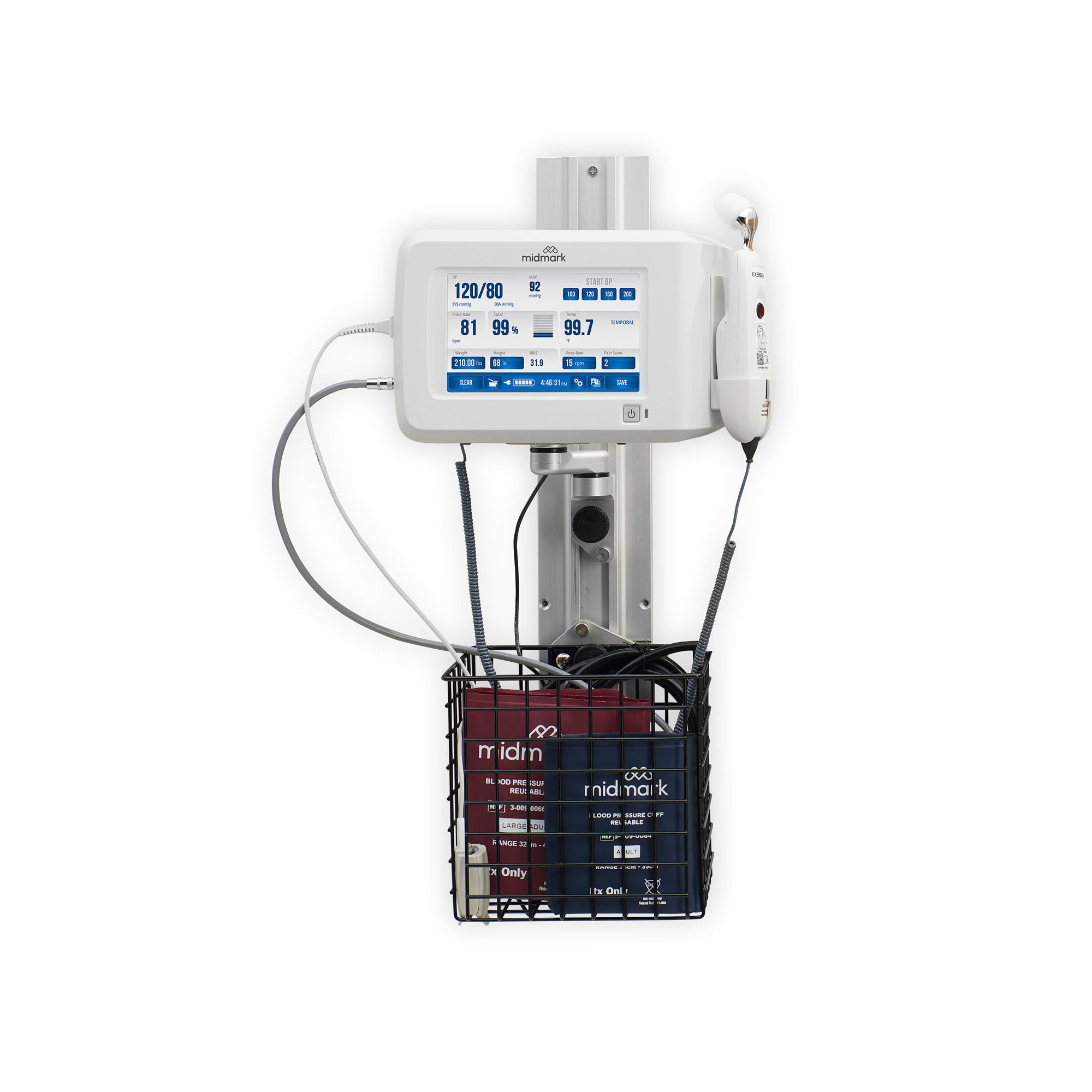 Midmark - 3-009-0003 Wall Mount Midmark® with Basket For use with Digital Vital Signs Device