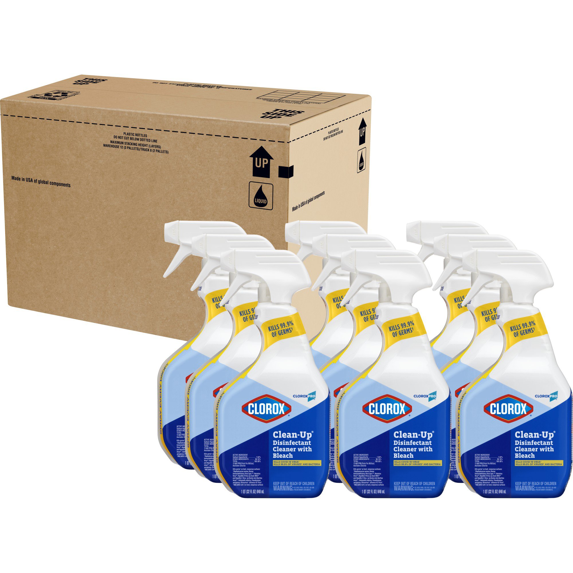 The Clorox Company 35417 - Clorox Pro™ Clean-Up® Disinfectant Cleaner w/ Bleach, 32-ounce spray bottle - 1/Bottle, 9/Case