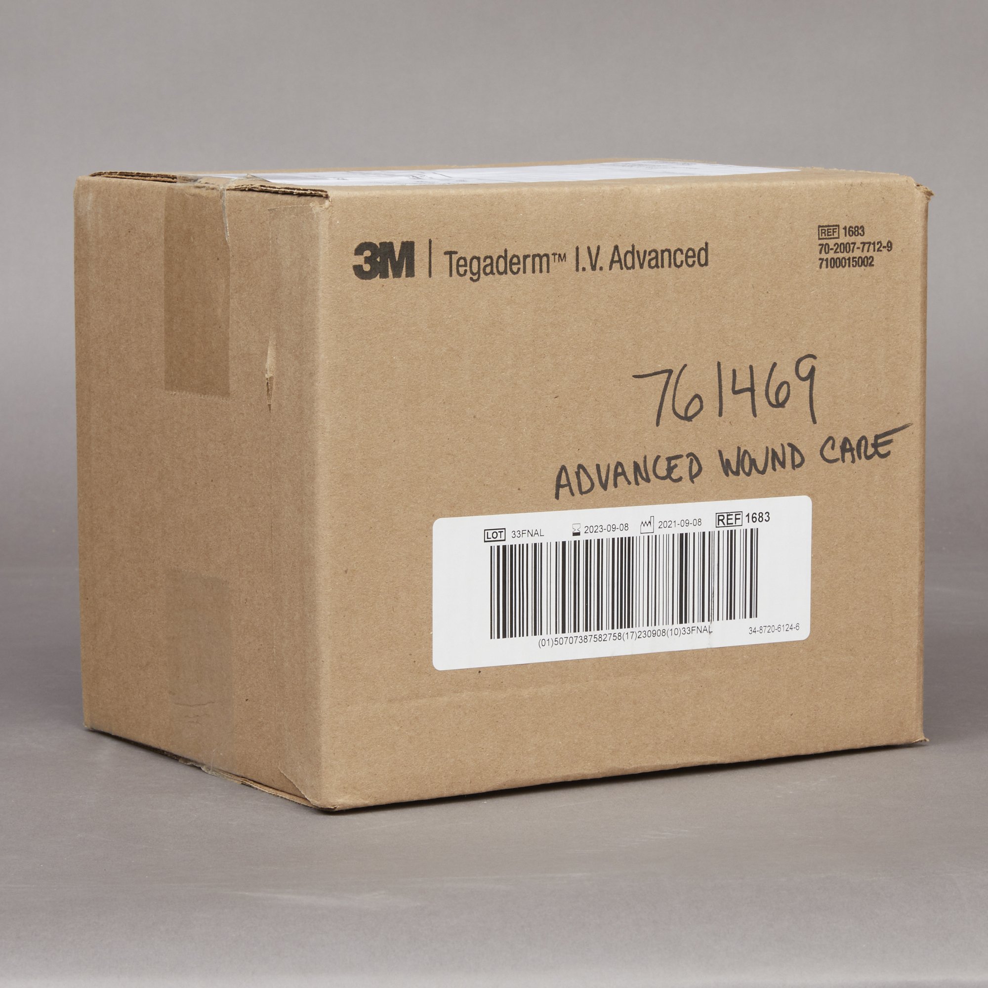 Solventum Corporation 1683 - 3M™ Tegaderm™ IV Advanced Securement Dressing, 2¾ x 2½ Inch - 1/Each, 100/Box, 400/Case