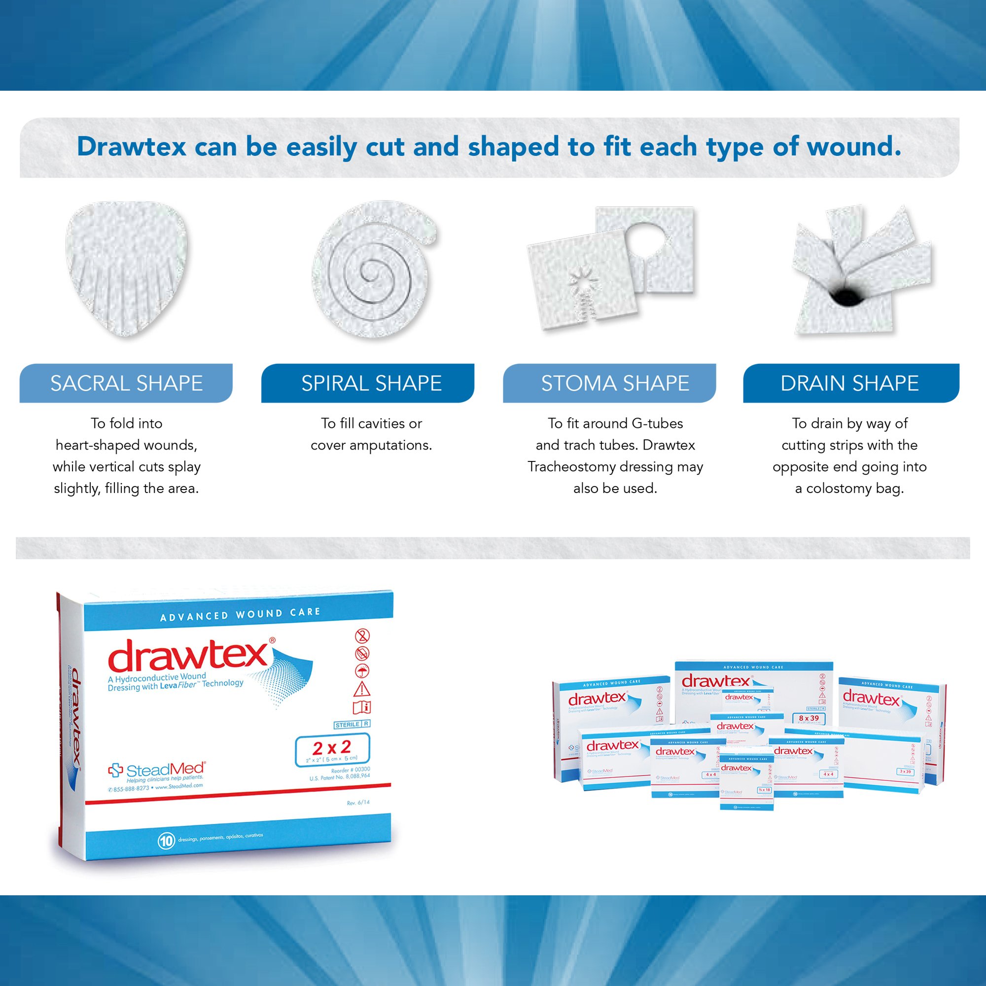 Urgo Medical North America LLC 00300 - Drawtex® Nonadherent Dressing, 2 x 2 inch - 1/Each, 10/Box