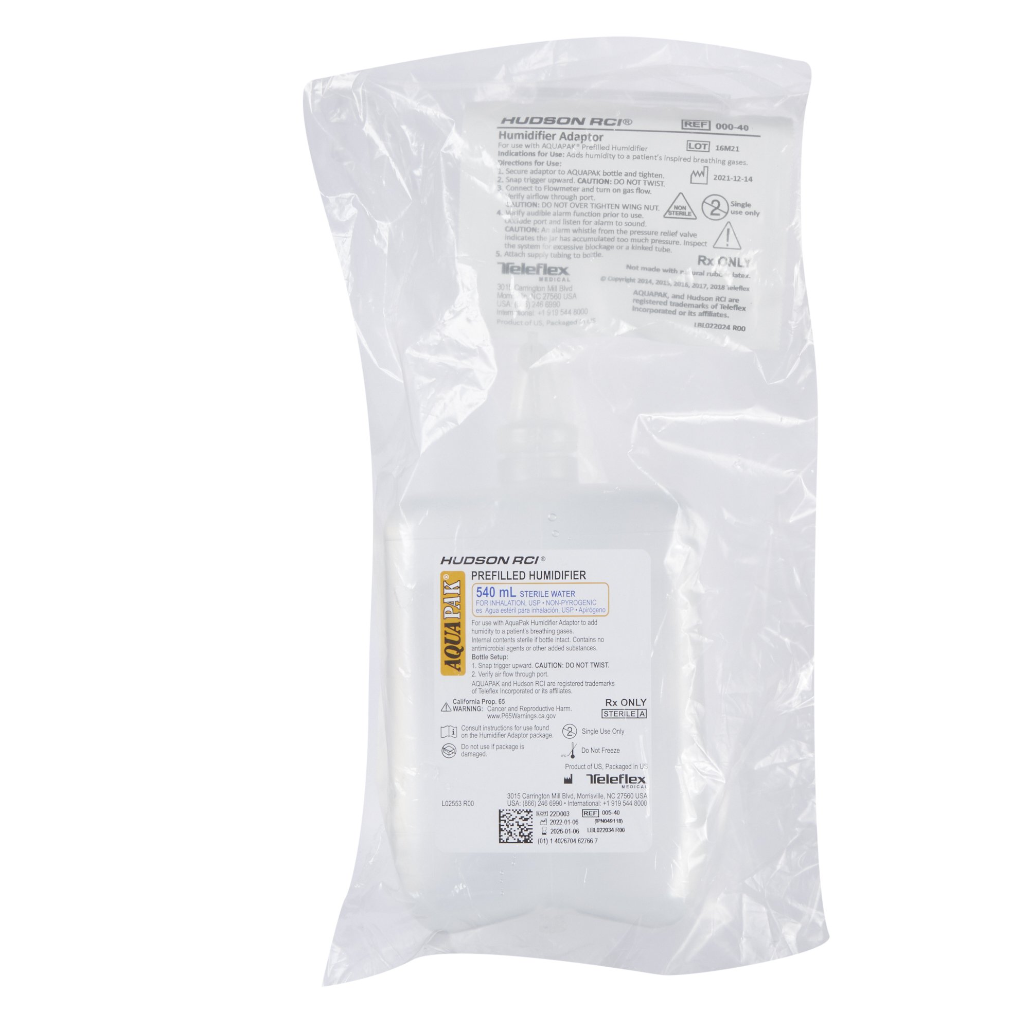 Medline - HUD00540 Aquapak® Prefilled Bubble Humidifier Kit