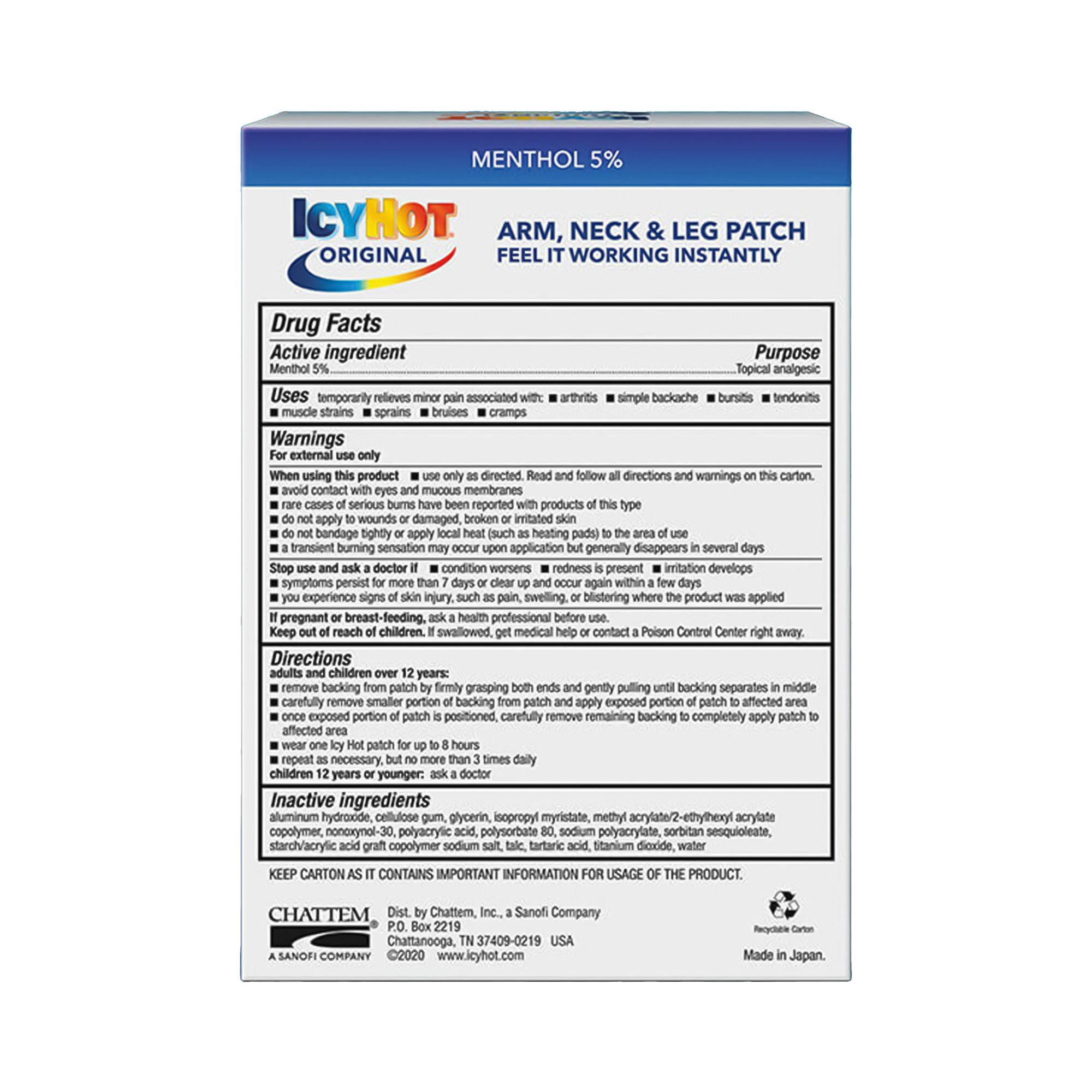 Chattem - 41167000841 Icy Hot® Menthol Topical Pain Relief
