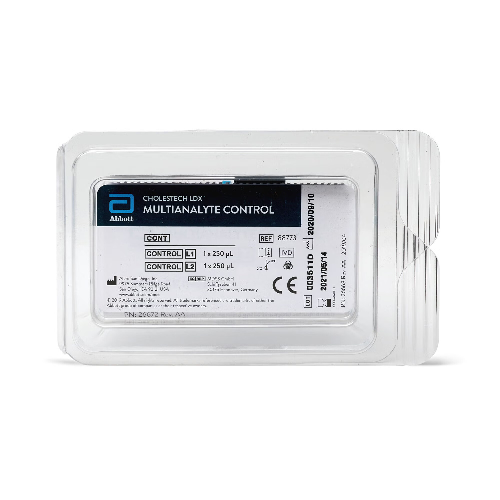Abbott Rapid Dx North America LLC - 88769 Control Set Lipids / Glucose / ALT / AST 2 Levels 2 X 2 mL