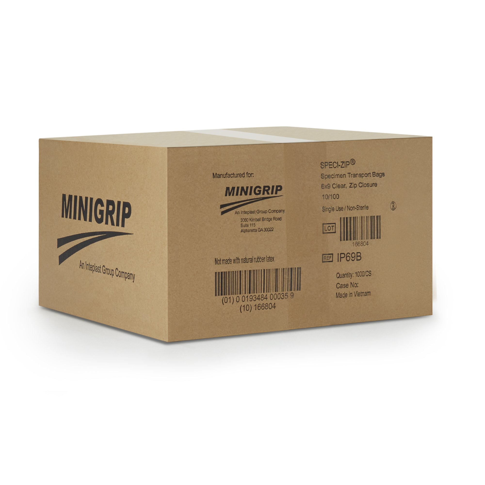 Minigrip IP69B - Speci-Zip® Specimen Transport Bag with Document Pouch, Zip Closure, 6 x 9 Inch - 1000/Case