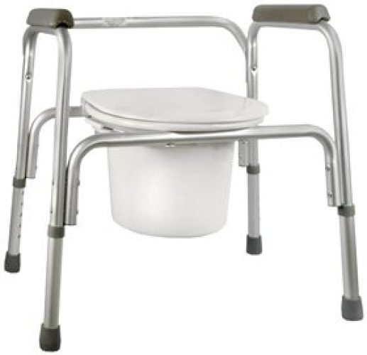 McKesson Brand - 132-9580 3-in-1 Commode Chair sunmark® Fixed Arms Aluminum Frame Back Bar 18 Inch Seat Width 300 lbs. Weight Capacity