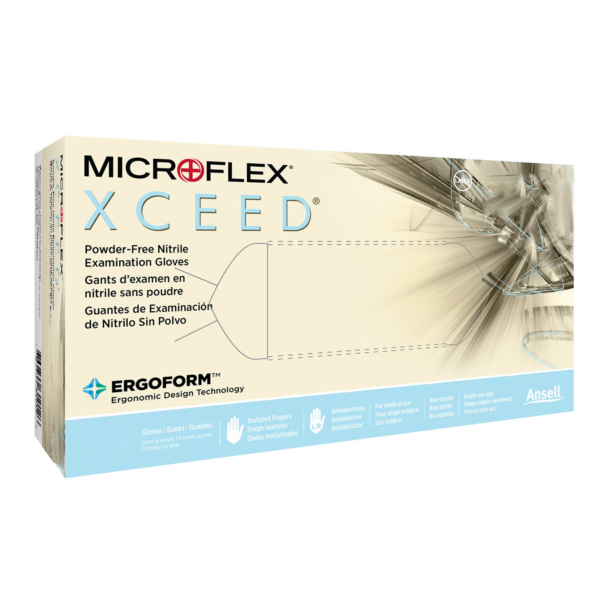 Microflex Medical - XC-310-XL Exam Glove XCEED™ X-Large 250 per Box NonSterile Nitrile Standard Cuff Length Textured Fingertips Blue Not Rated