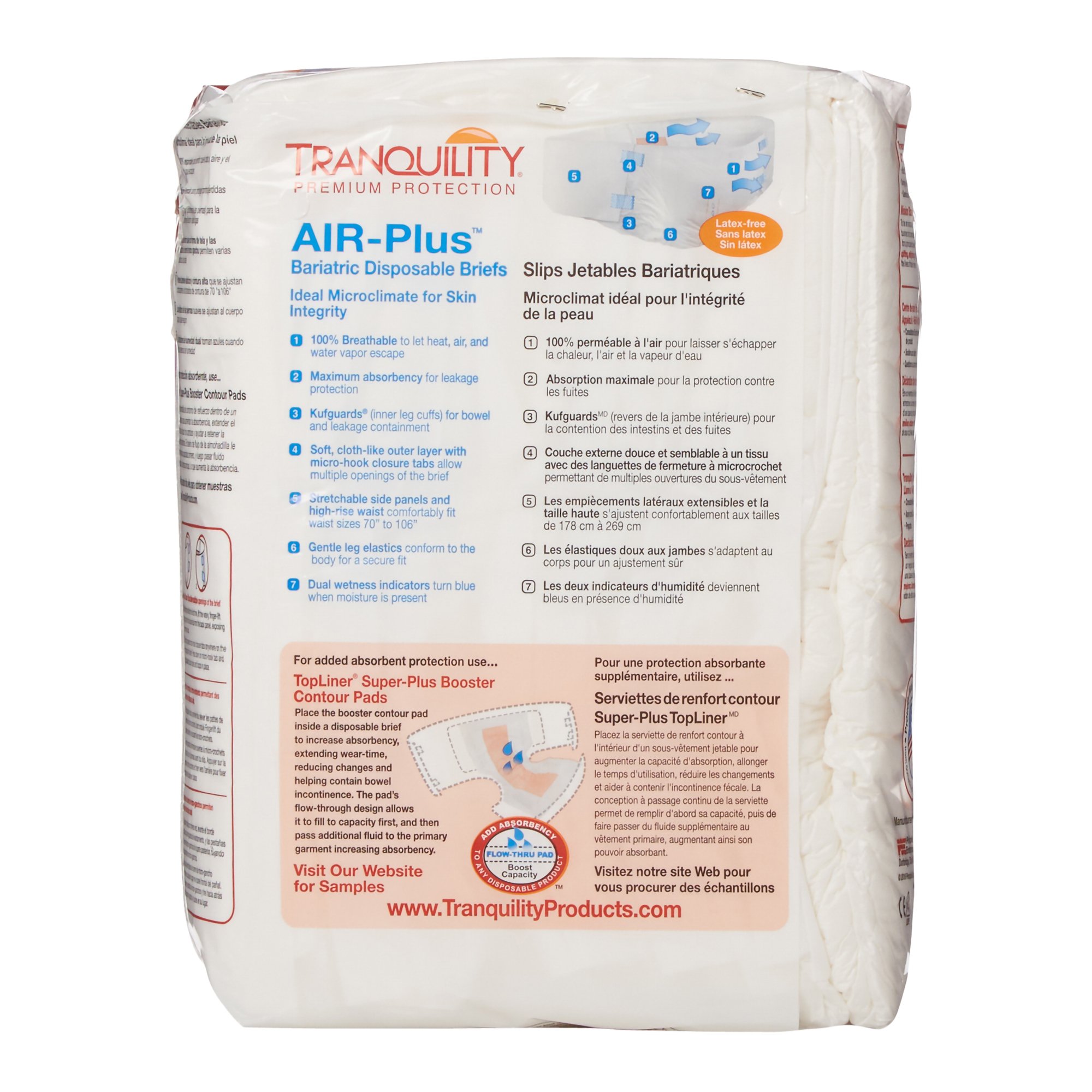Principle Business Enterprises 2195 - Tranquility® AIR-Plus™ Maximum Protection Bariatric Incontinence Brief - 8/Bag, 32/Case
