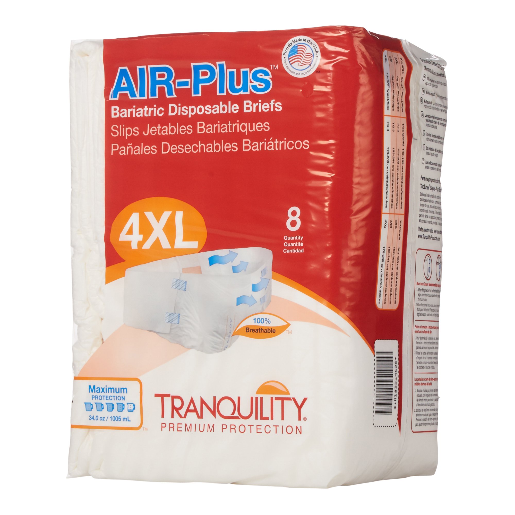 Principle Business Enterprises - 2195 Tranquility® AIR-Plus™ Maximum Protection Bariatric Incontinence Brief
